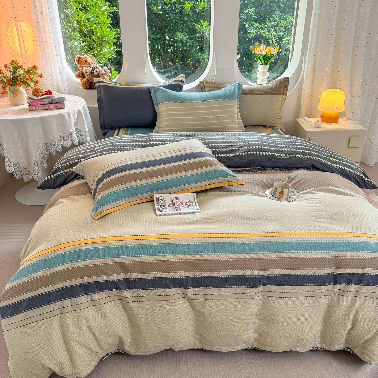 91家纺网 家纺一手货源 找家纺 壹贝家纺 2025新款小清新全棉纯棉印花系列-单被套 如果爱