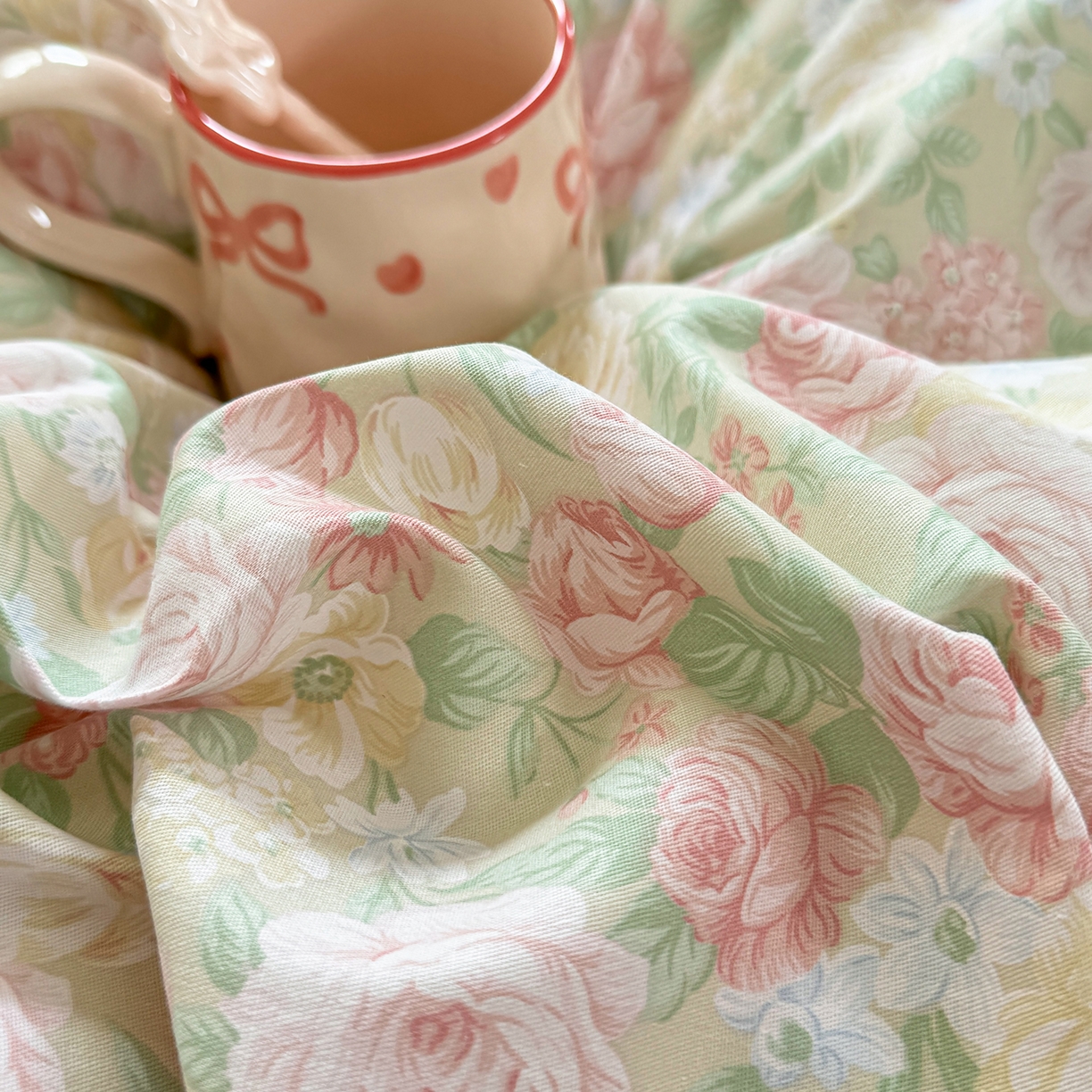 91家纺网 家纺一手货源 找家纺 壹贝家纺 2025新款小清新全棉纯棉印花系列-单被套 玫瑰的故事