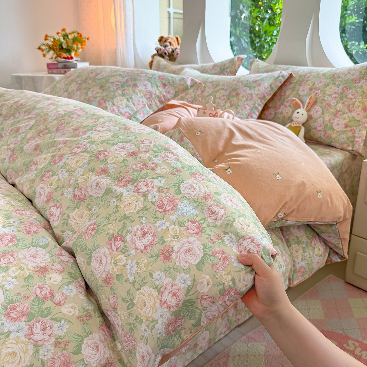 91家纺网 家纺一手货源 找家纺 壹贝家纺 2025新款小清新全棉纯棉印花系列-单被套 玫瑰的故事