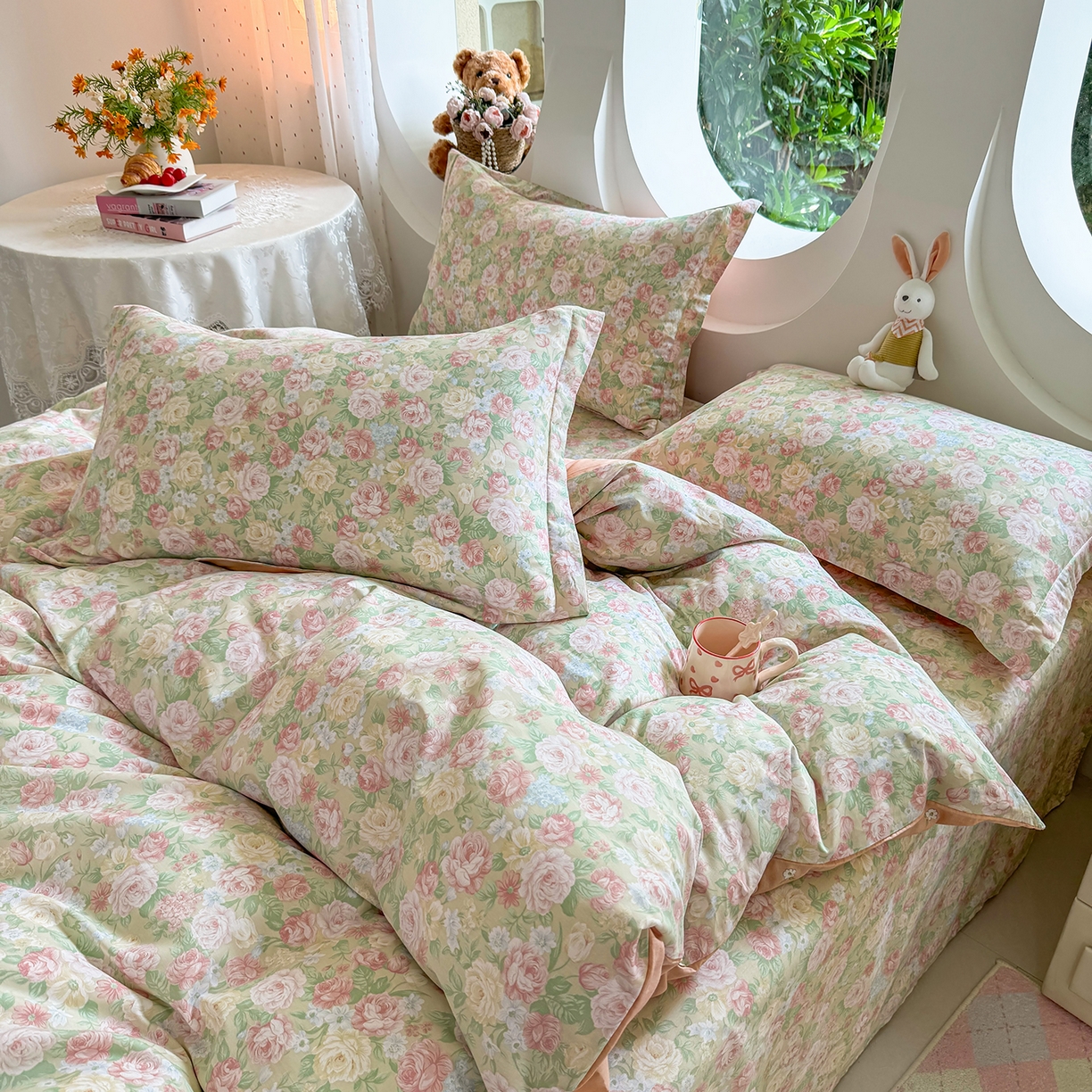 91家纺网 家纺一手货源 找家纺 壹贝家纺 2025新款小清新全棉纯棉印花系列-单被套 玫瑰的故事