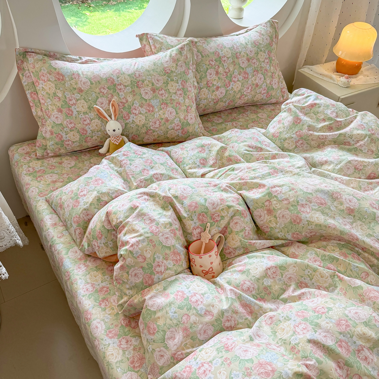 91家纺网 家纺一手货源 找家纺 壹贝家纺 2025新款小清新全棉纯棉印花系列-单被套 玫瑰的故事