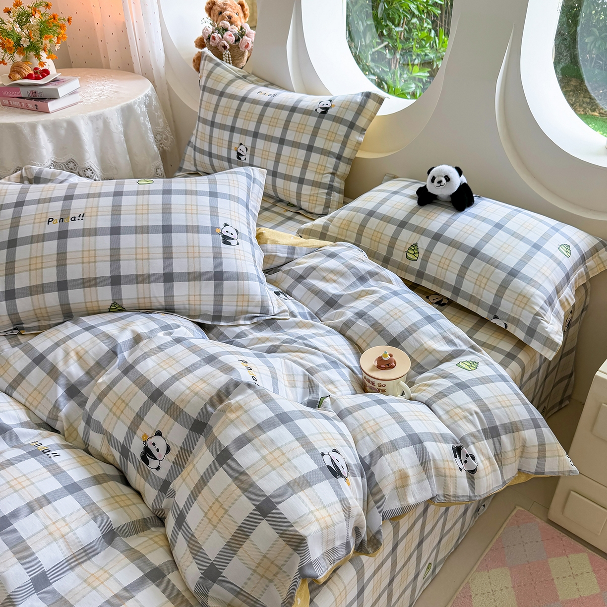 91家纺网 家纺一手货源 找家纺 壹贝家纺 2025新款小清新全棉纯棉印花系列-单被套 竹林物语