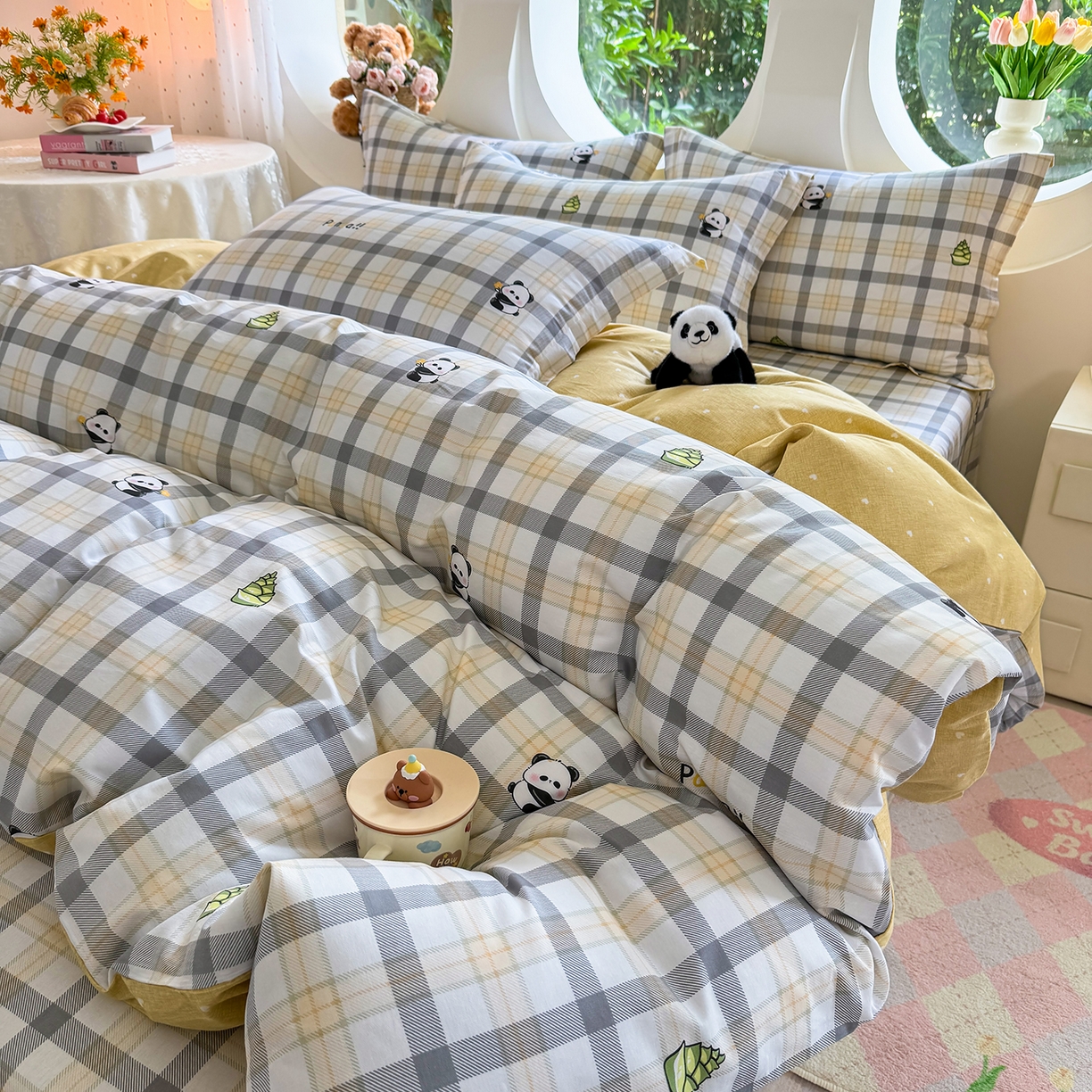 91家纺网 家纺一手货源 找家纺 壹贝家纺 2025新款小清新全棉纯棉印花系列-单被套 竹林物语