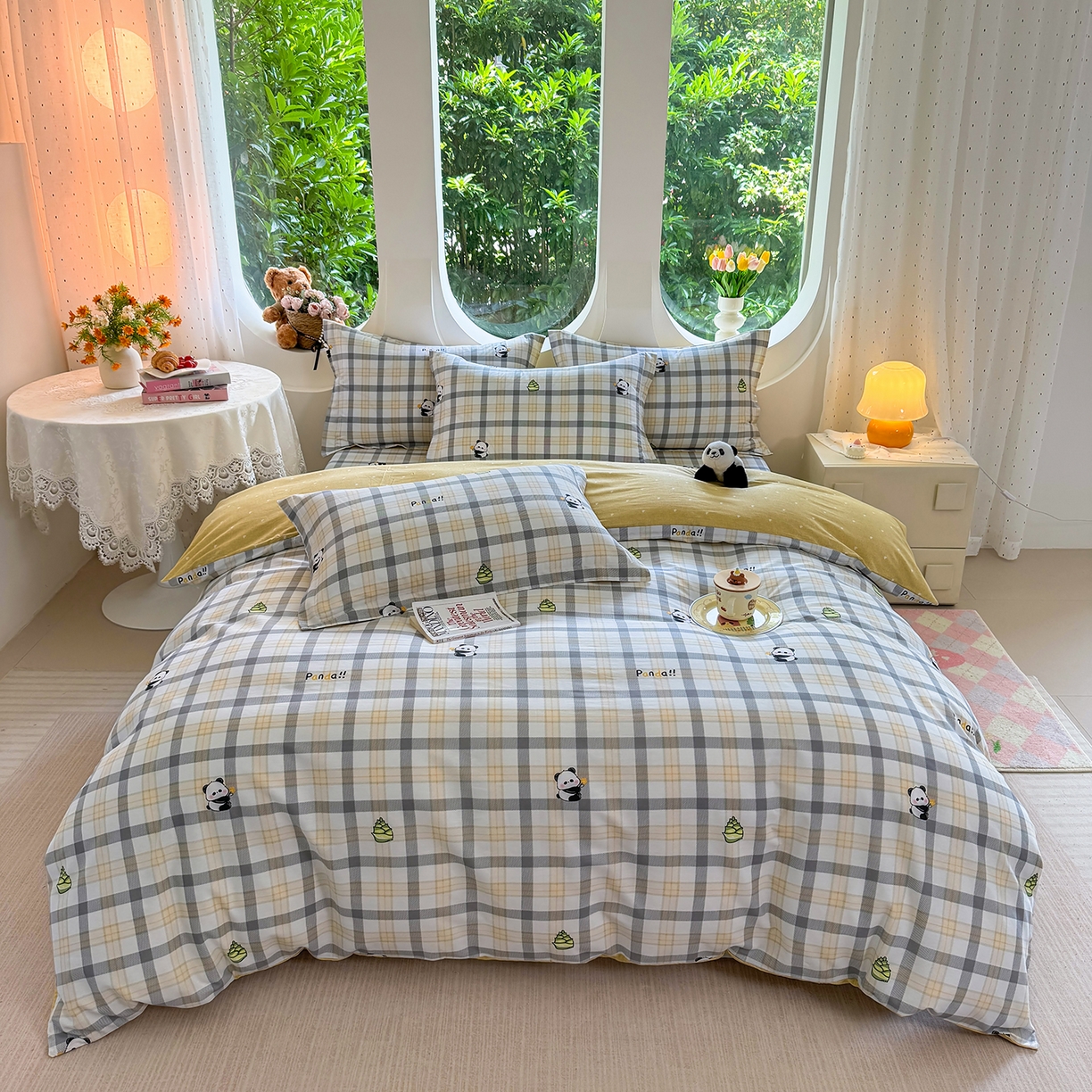 91家纺网 家纺一手货源 找家纺 壹贝家纺 2025新款小清新全棉纯棉印花系列-单被套 竹林物语