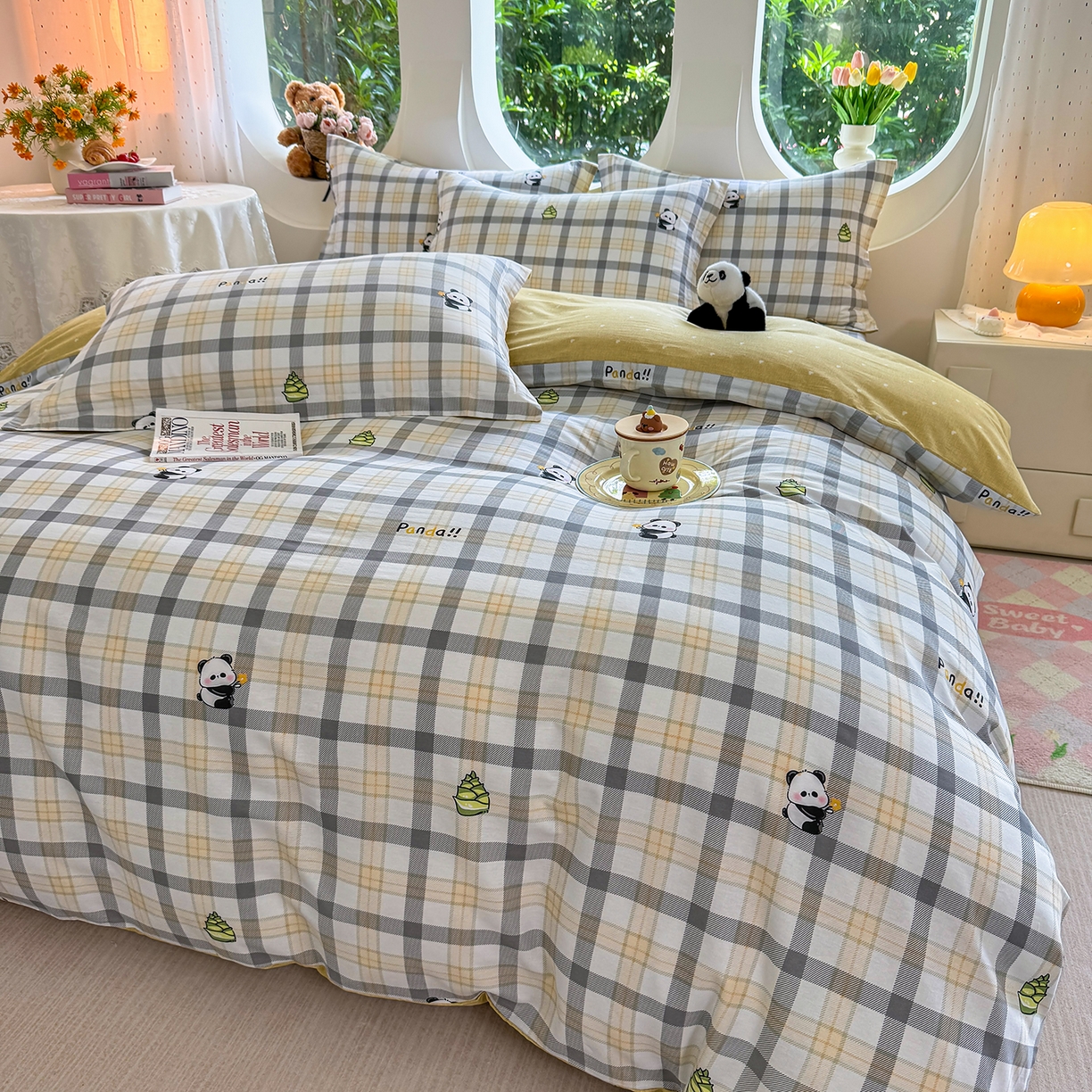 91家纺网 家纺一手货源 找家纺 壹贝家纺 2025新款小清新全棉纯棉印花系列-单被套 竹林物语