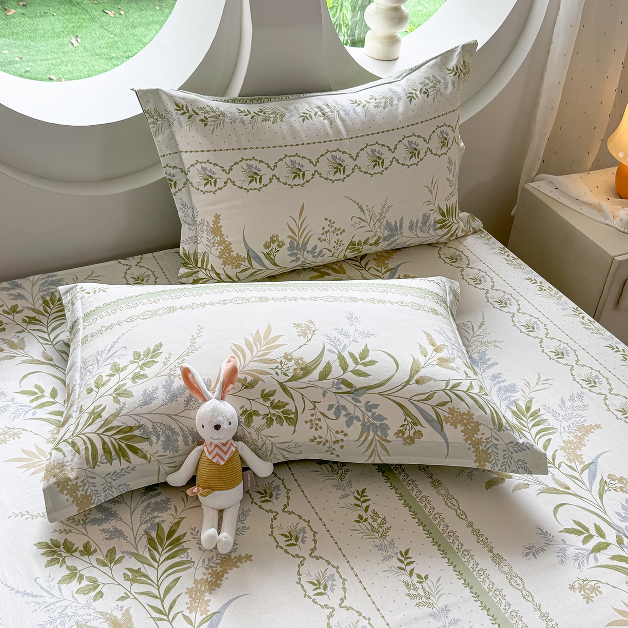 91家纺网 家纺一手货源 找家纺 壹贝家纺 2025新款小清新全棉纯棉印花系列-单被套 沐雅清风