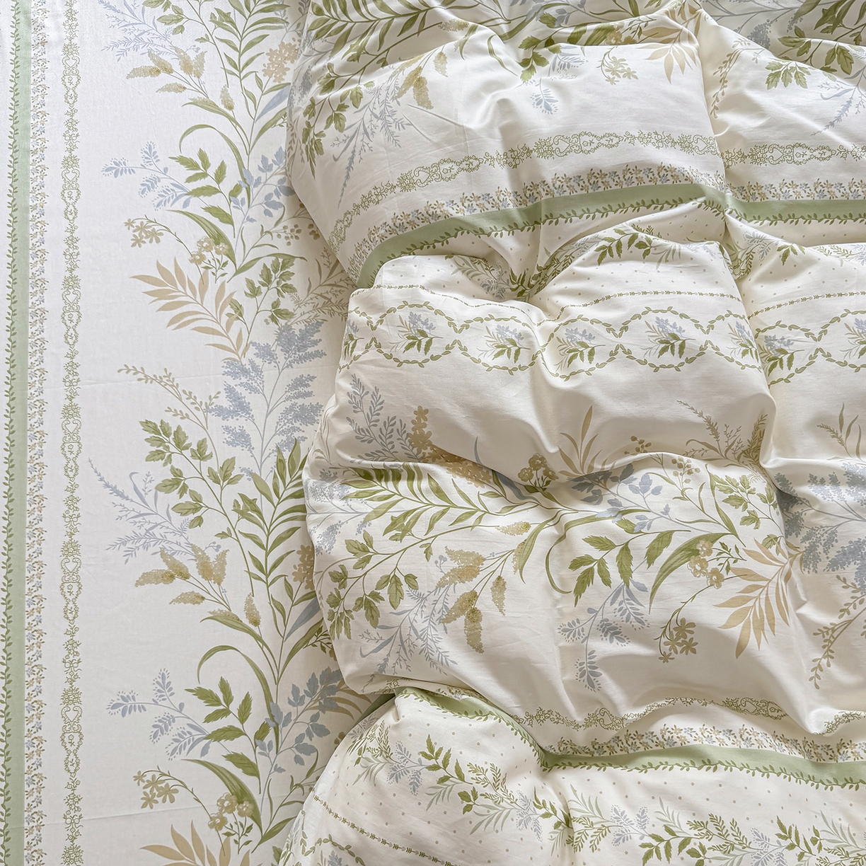 91家纺网 家纺一手货源 找家纺 壹贝家纺 2025新款小清新全棉纯棉印花系列-单被套 沐雅清风