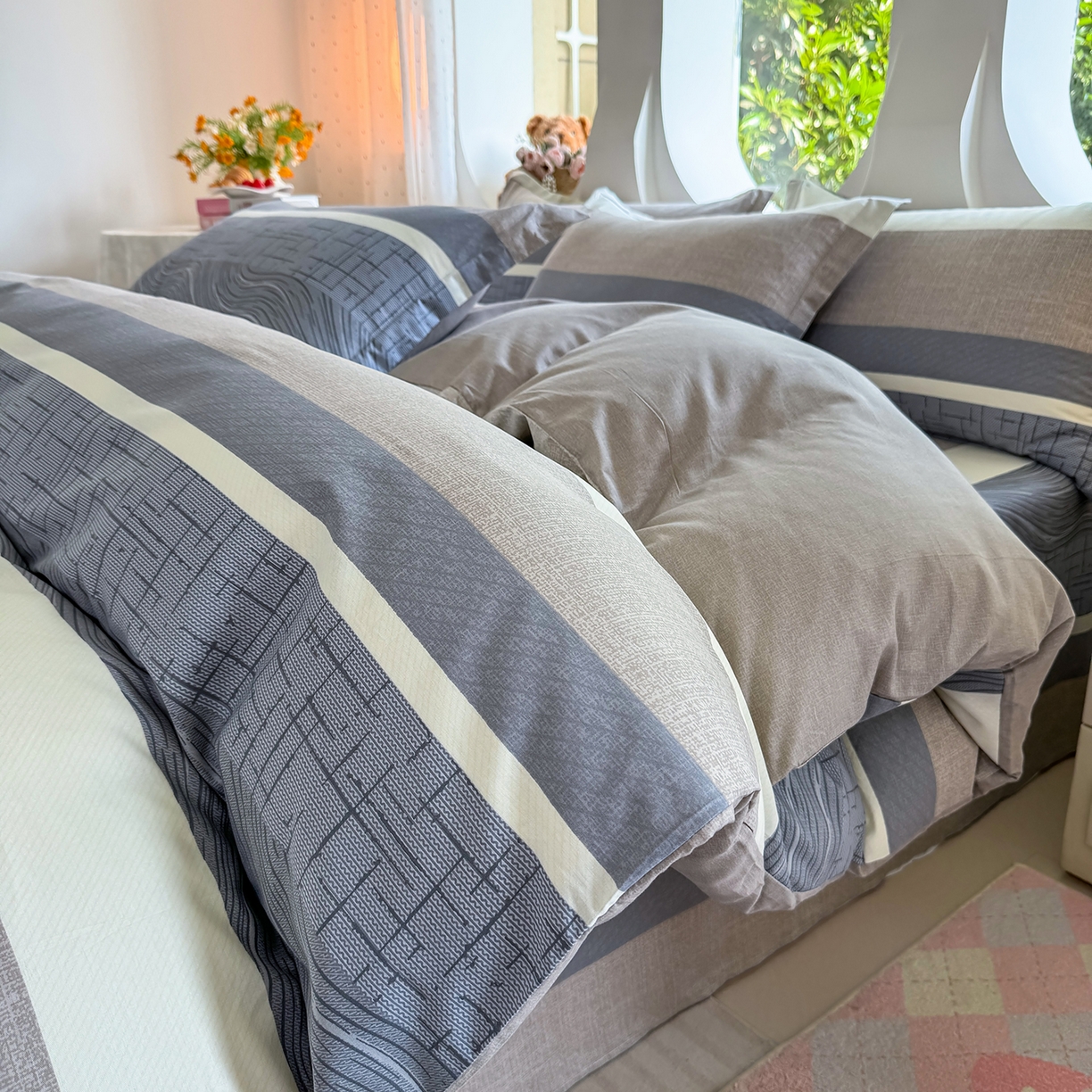 91家纺网 家纺一手货源 找家纺 壹贝家纺 2025新款小清新全棉纯棉印花系列-单被套 布兰卡