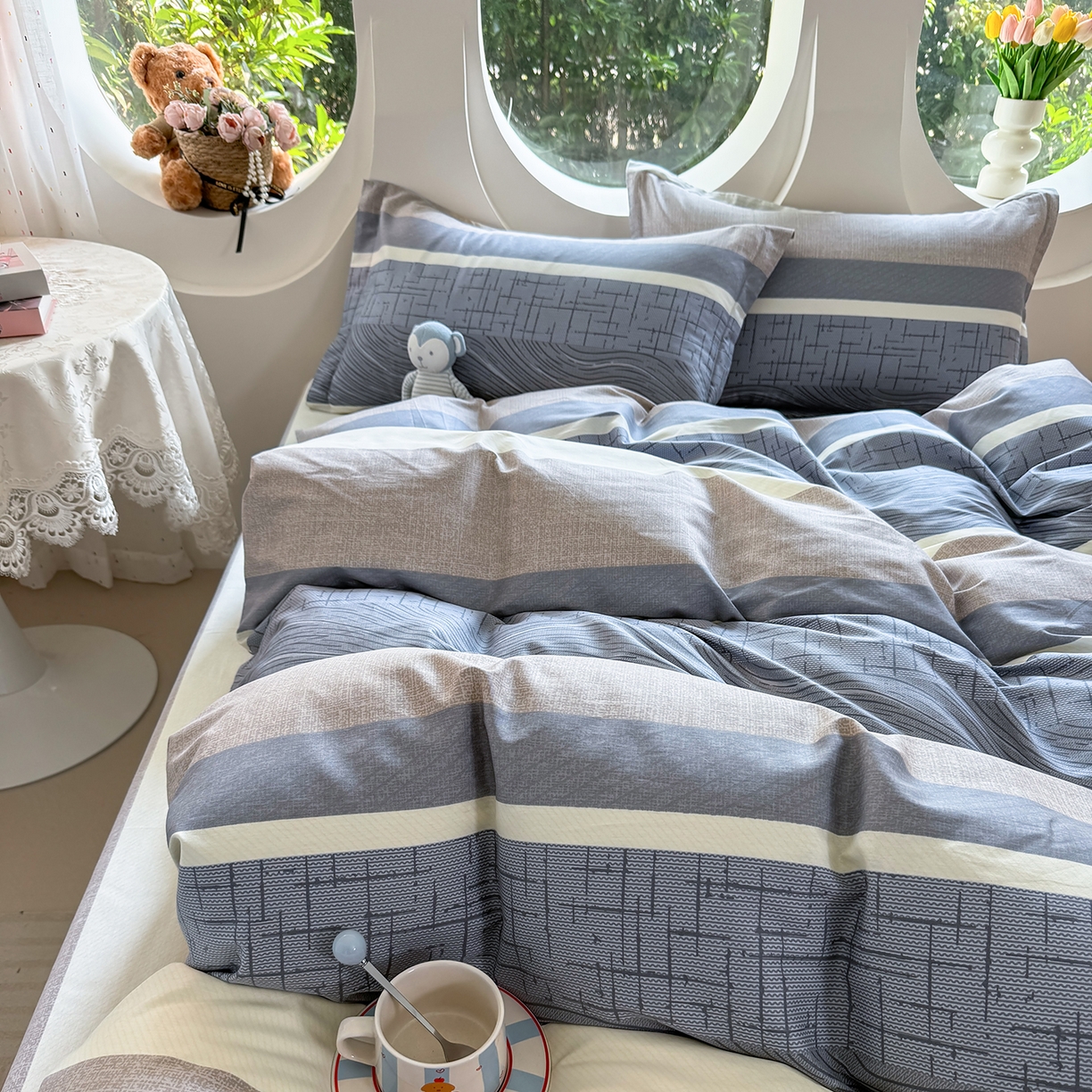 91家纺网 家纺一手货源 找家纺 壹贝家纺 2025新款小清新全棉纯棉印花系列-单被套 布兰卡