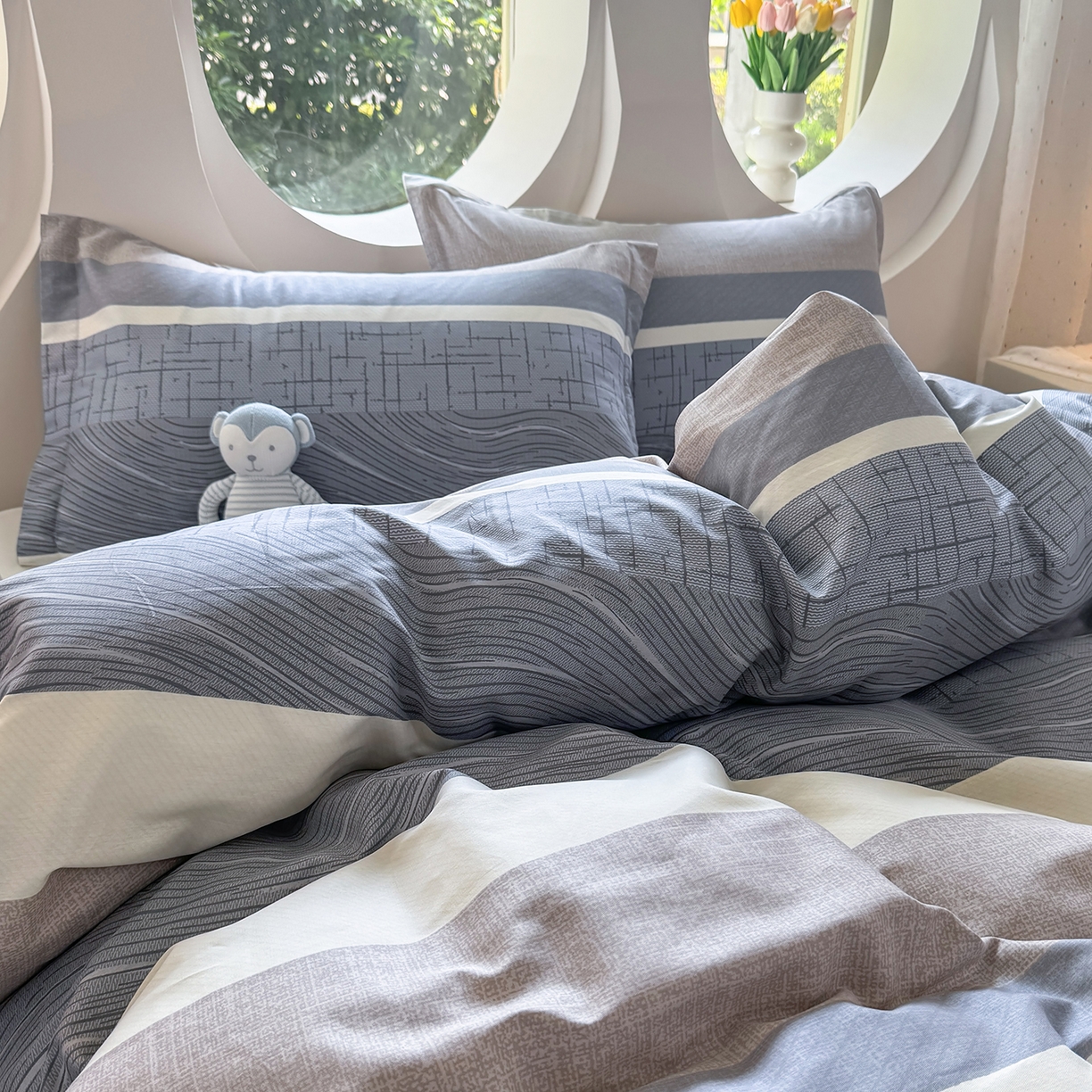 91家纺网 家纺一手货源 找家纺 壹贝家纺 2025新款小清新全棉纯棉印花系列-单被套 布兰卡