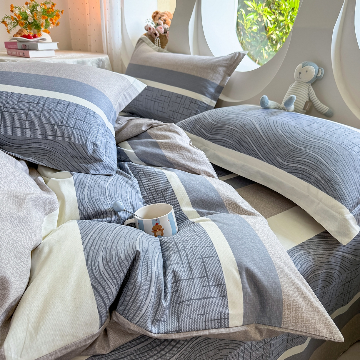 91家纺网 家纺一手货源 找家纺 壹贝家纺 2025新款小清新全棉纯棉印花系列-单被套 布兰卡