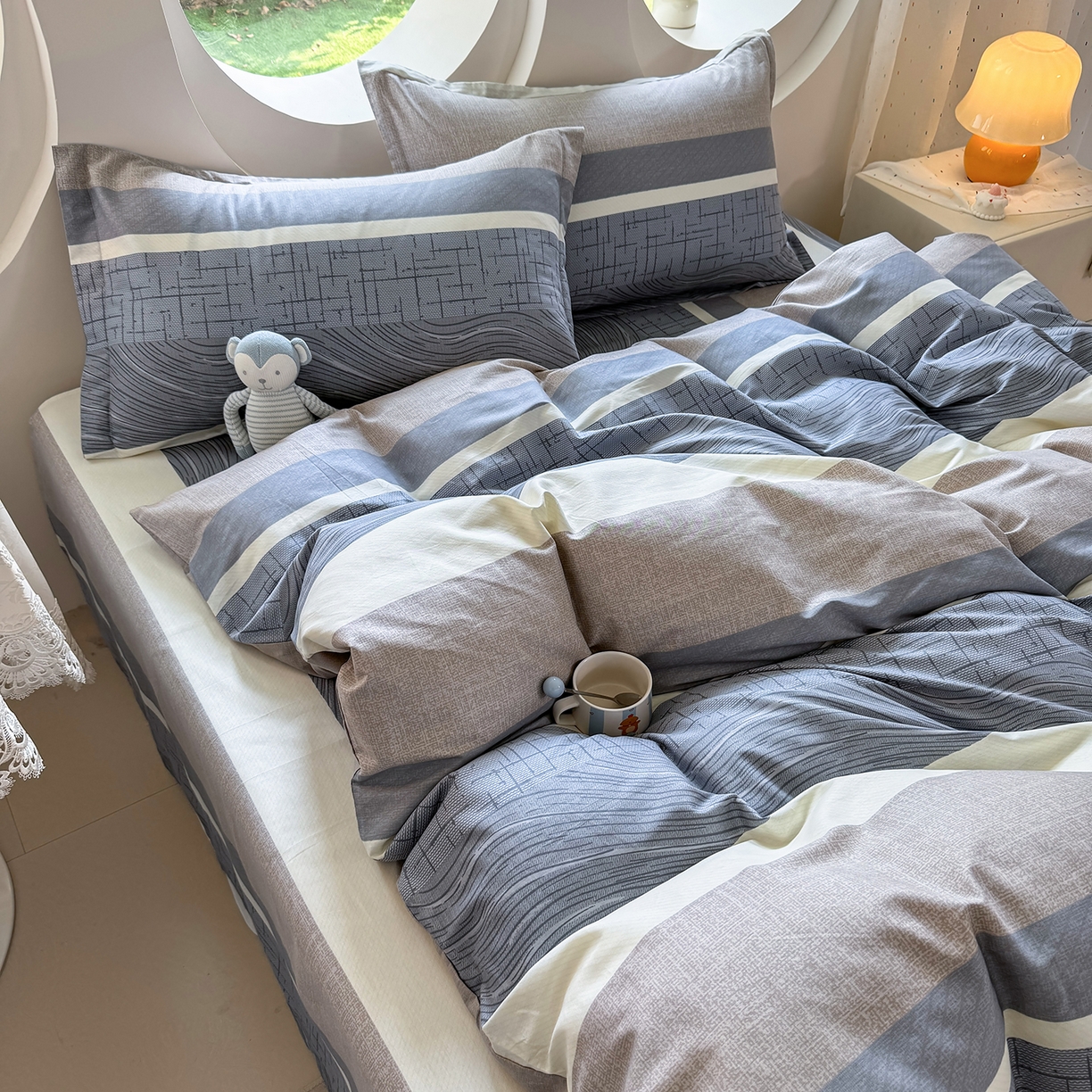 91家纺网 家纺一手货源 找家纺 壹贝家纺 2025新款小清新全棉纯棉印花系列-单被套 布兰卡