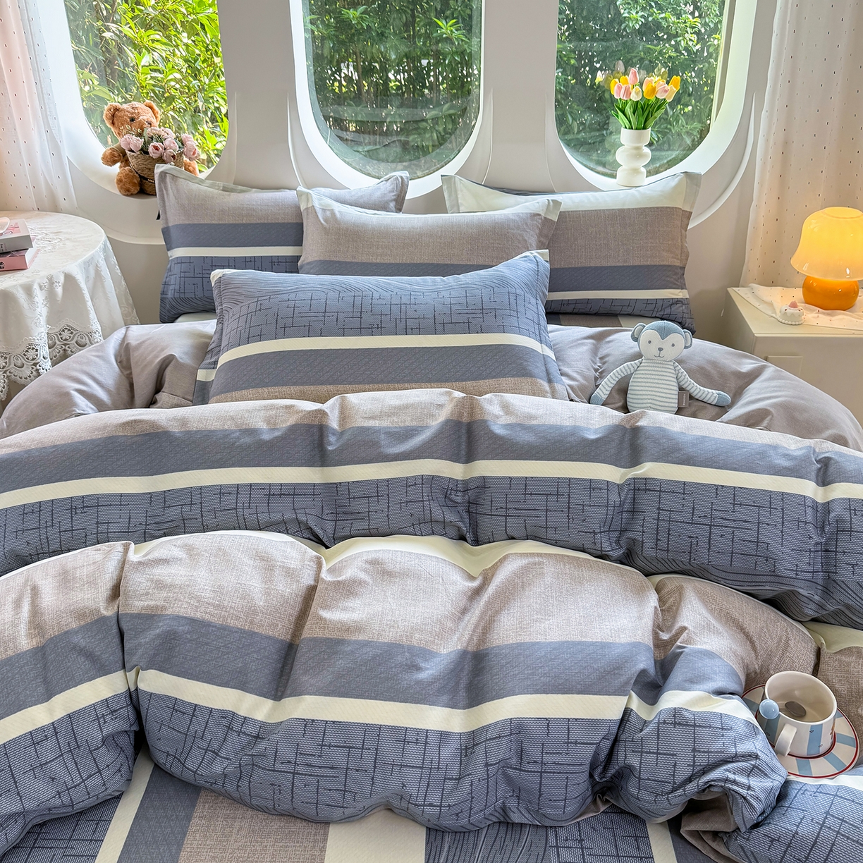 91家纺网 家纺一手货源 找家纺 壹贝家纺 2025新款小清新全棉纯棉印花系列-单被套 布兰卡