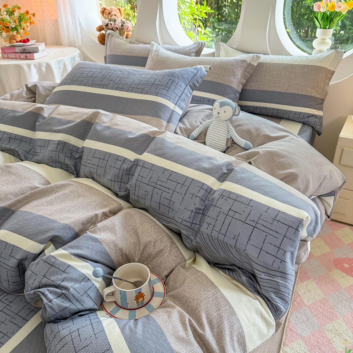 91家纺网 家纺一手货源 找家纺 壹贝家纺 2025新款小清新全棉纯棉印花系列-单被套 布兰卡