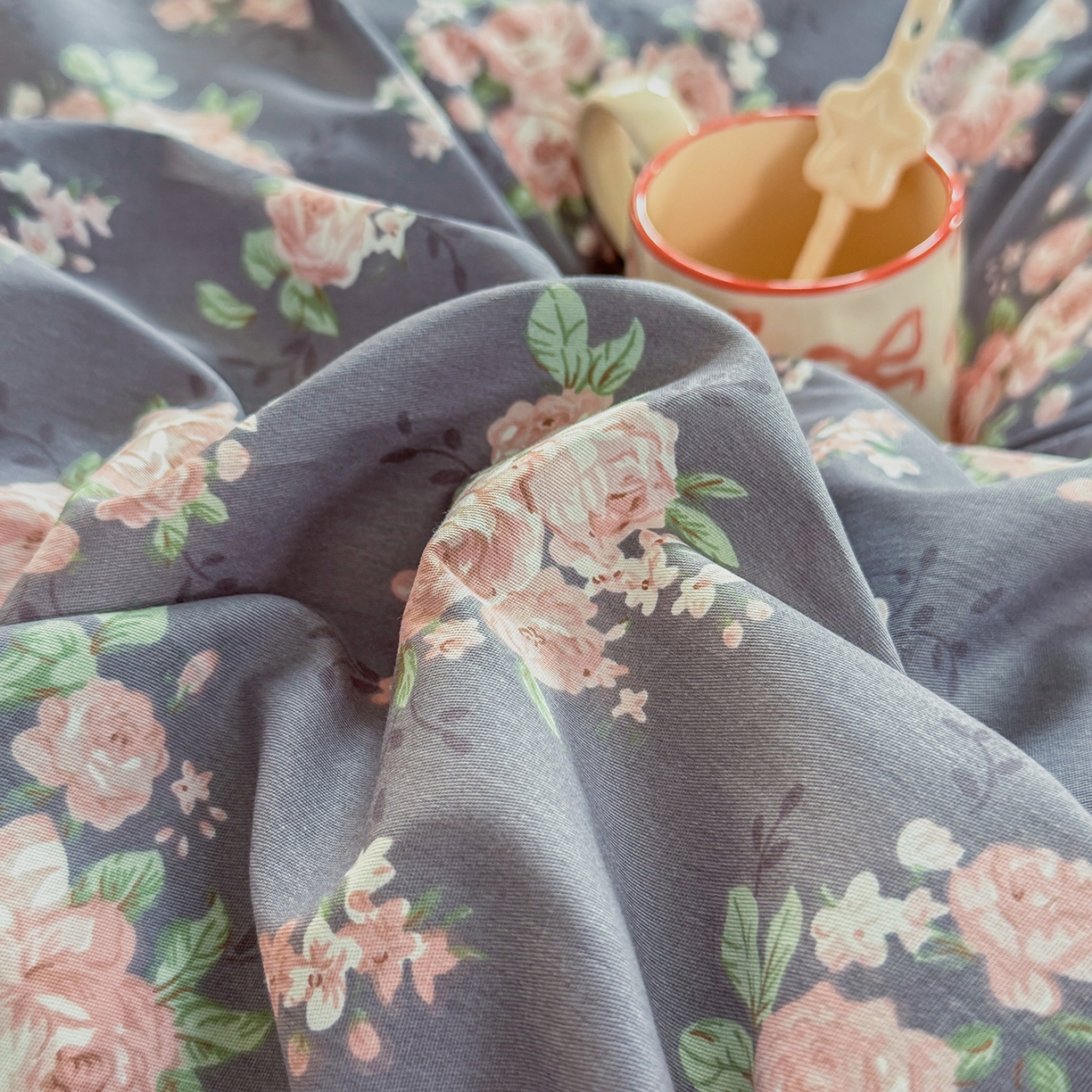 91家纺网 家纺一手货源 找家纺 壹贝家纺 2025新款小清新全棉纯棉印花系列-单被套 繁花