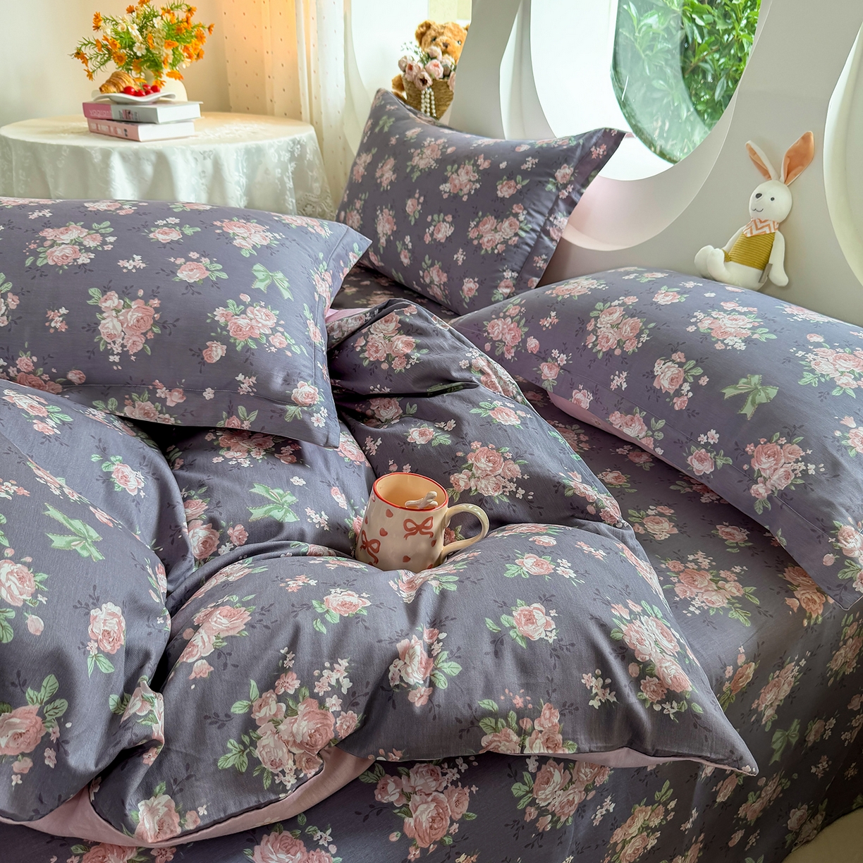 91家纺网 家纺一手货源 找家纺 壹贝家纺 2025新款小清新全棉纯棉印花系列-单被套 繁花