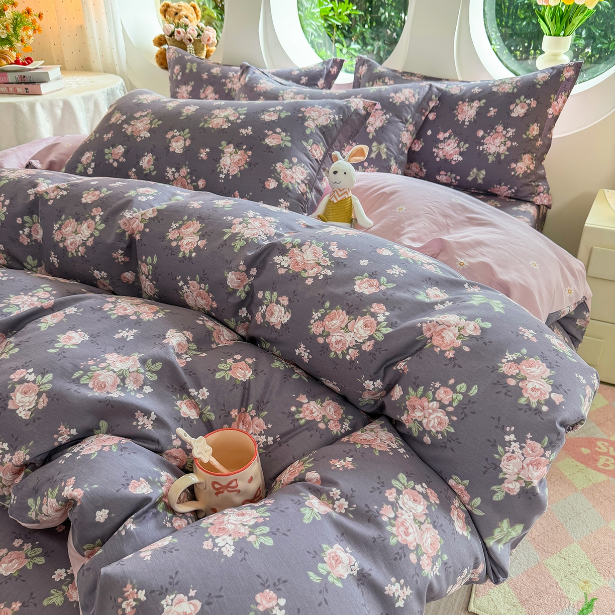 91家纺网 家纺一手货源 找家纺 壹贝家纺 2025新款小清新全棉纯棉印花系列-单被套 繁花