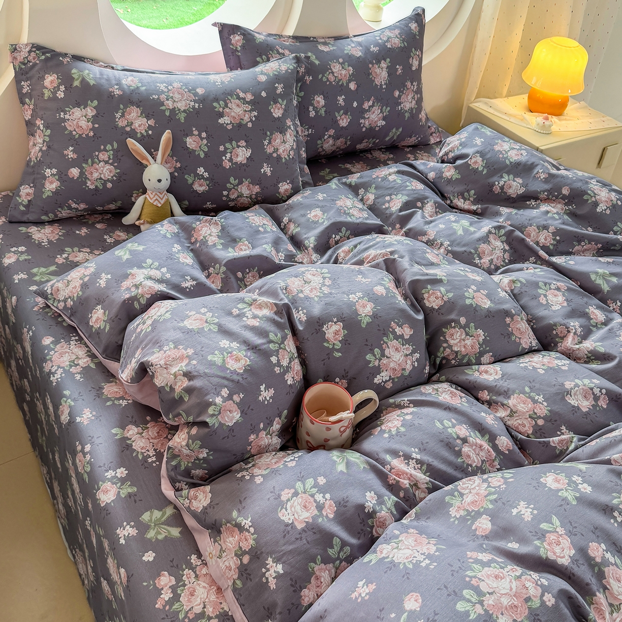 91家纺网 家纺一手货源 找家纺 壹贝家纺 2025新款小清新全棉纯棉印花系列-单被套 繁花