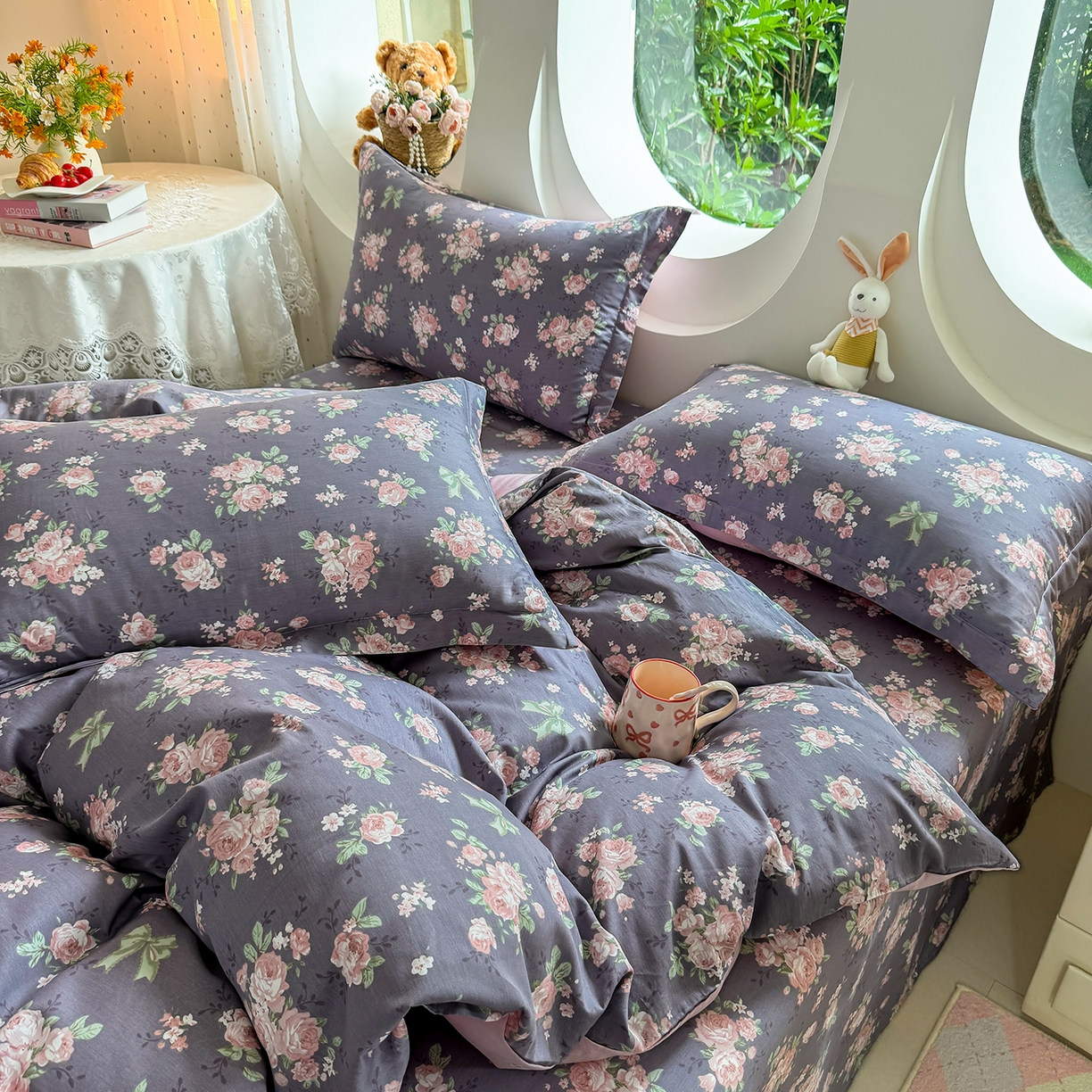 91家纺网 家纺一手货源 找家纺 壹贝家纺 2025新款小清新全棉纯棉印花系列-单被套 繁花