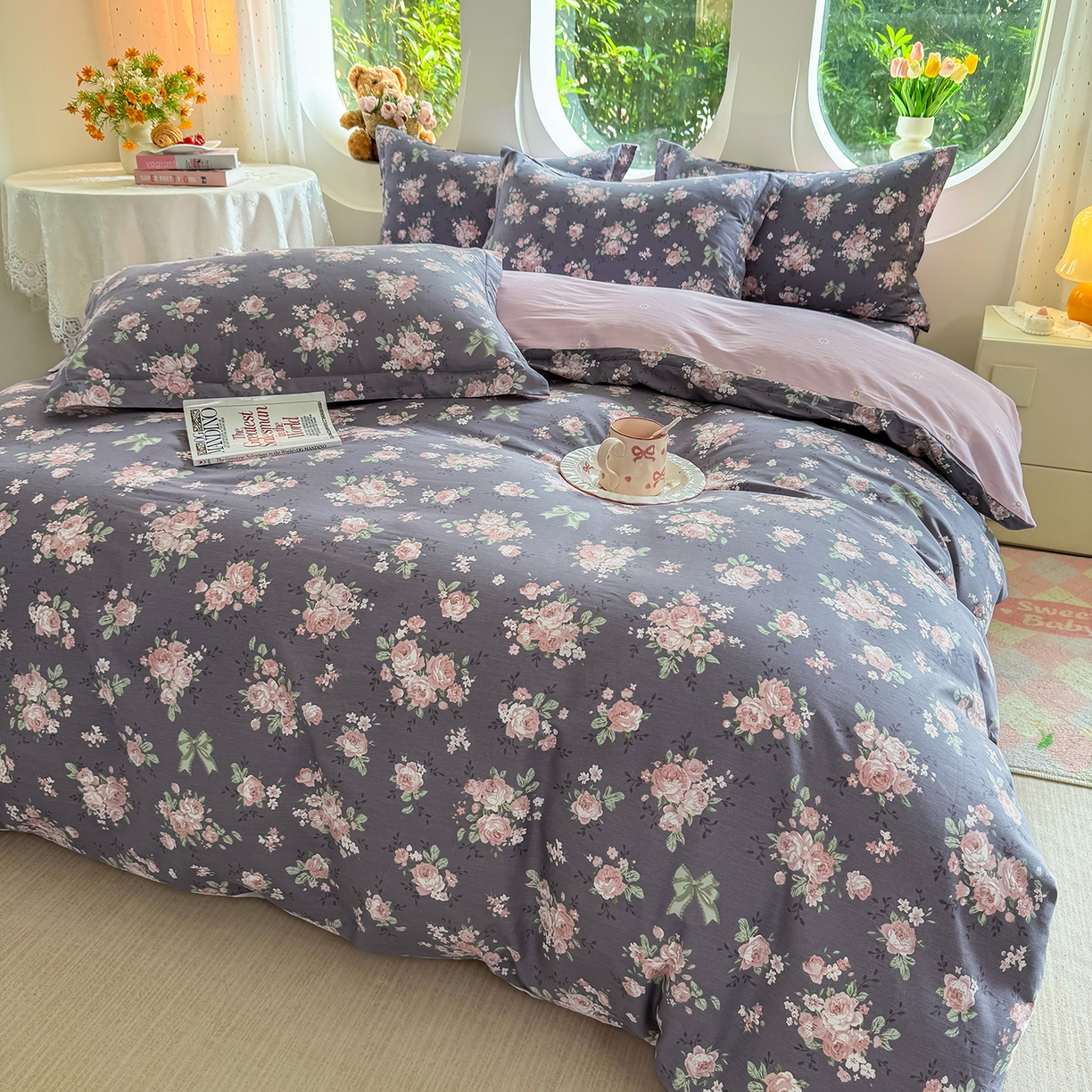 91家纺网 家纺一手货源 找家纺 壹贝家纺 2025新款小清新全棉纯棉印花系列-单被套 繁花