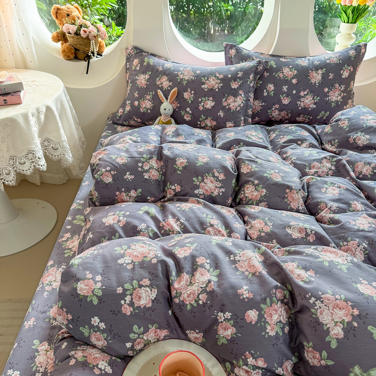 91家纺网 家纺一手货源 找家纺 壹贝家纺 2025新款小清新全棉纯棉印花系列-单被套 繁花