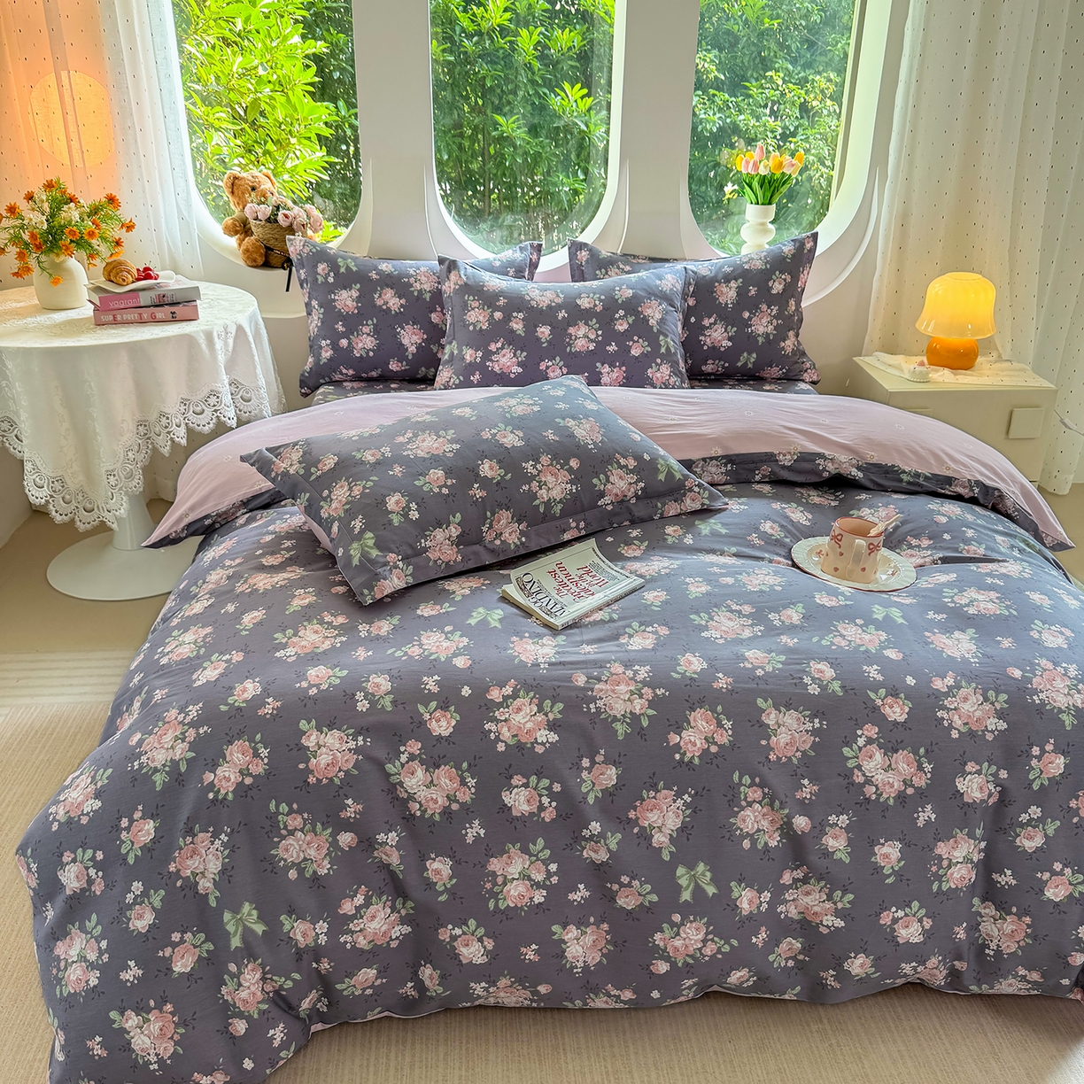 91家纺网 家纺一手货源 找家纺 壹贝家纺 2025新款小清新全棉纯棉印花系列-单被套 繁花