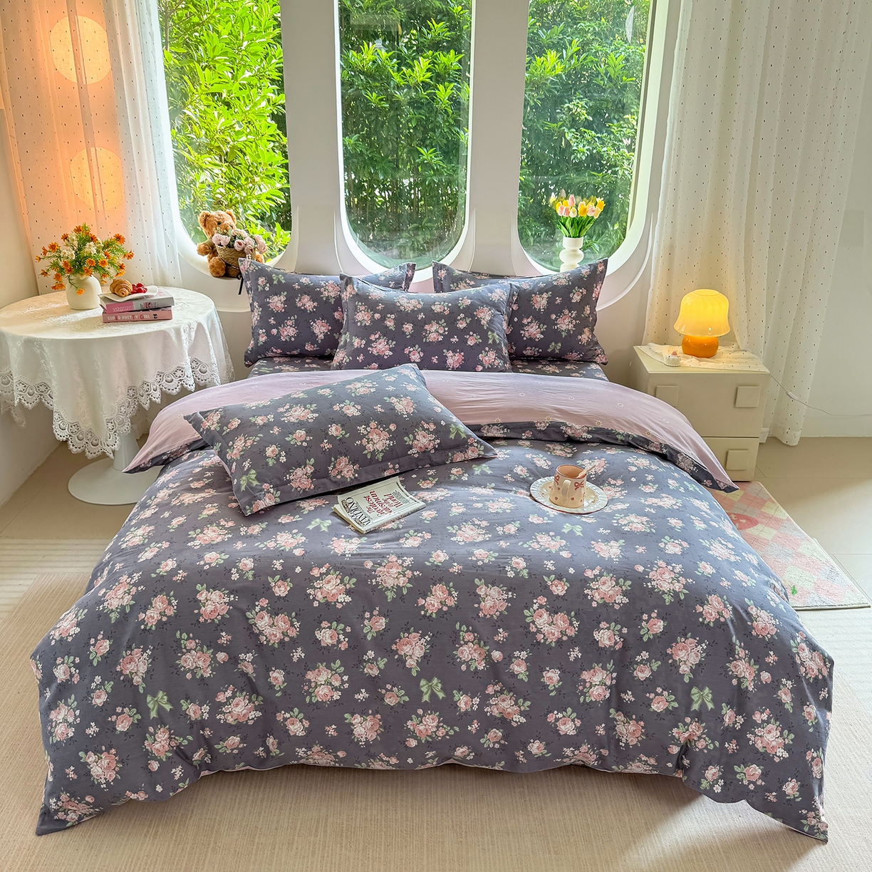 91家纺网 家纺一手货源 找家纺 壹贝家纺 2025新款小清新全棉纯棉印花系列-单被套 繁花