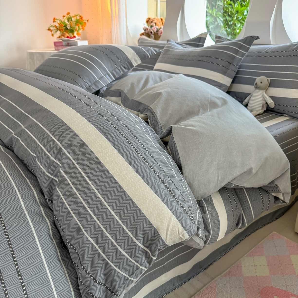 91家纺网 家纺一手货源 找家纺 壹贝家纺 2025新款小清新全棉纯棉印花系列-单被套 芬利