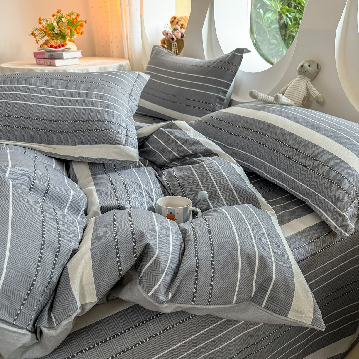 91家纺网 家纺一手货源 找家纺 壹贝家纺 2025新款小清新全棉纯棉印花系列-单被套 芬利