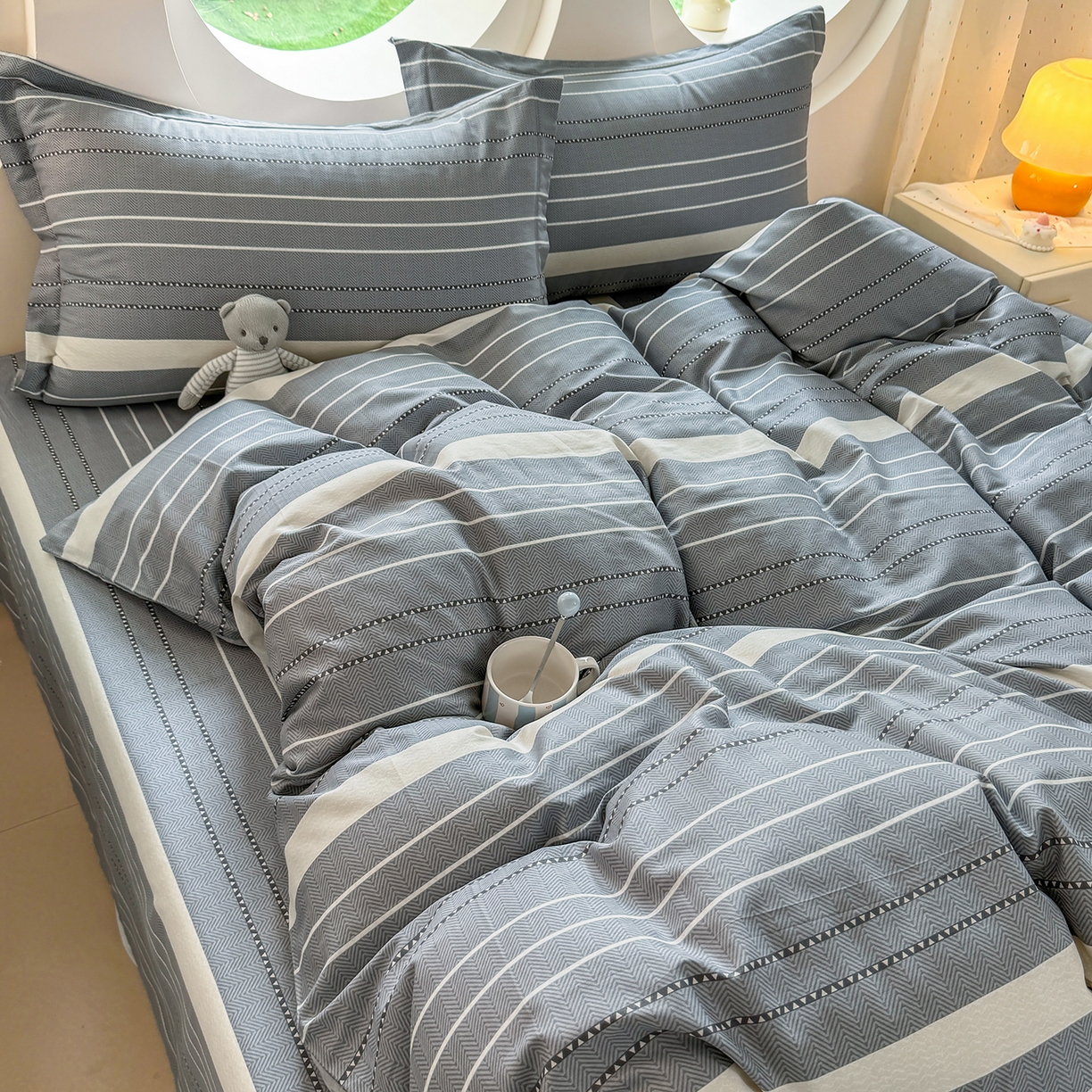 91家纺网 家纺一手货源 找家纺 壹贝家纺 2025新款小清新全棉纯棉印花系列-单被套 芬利