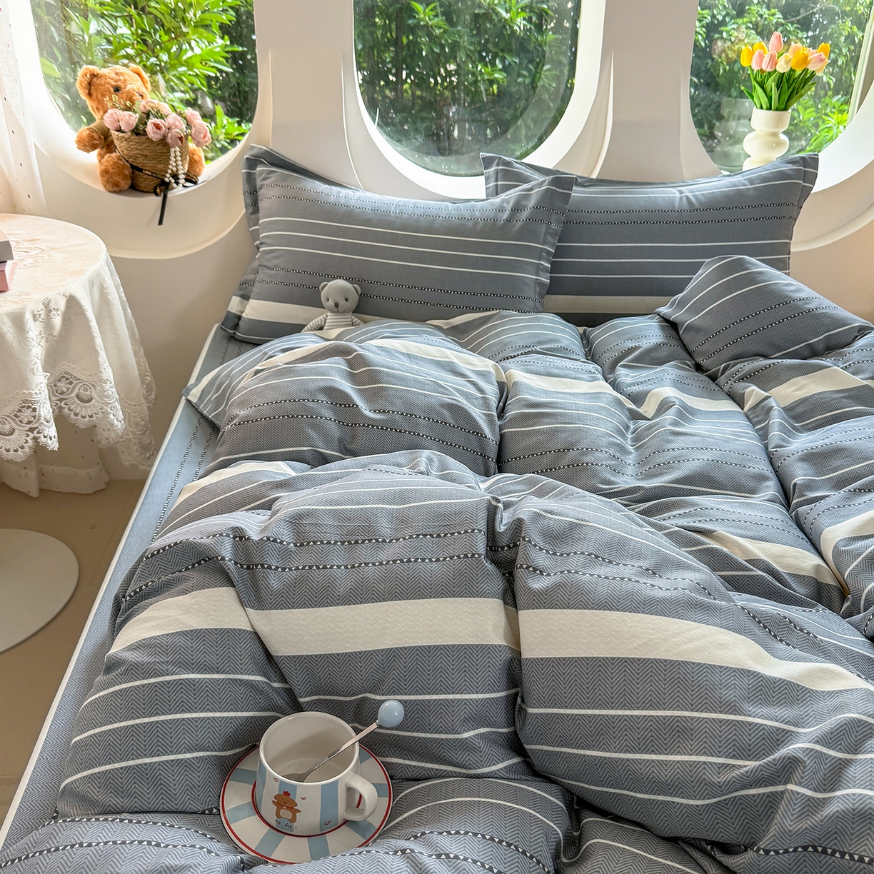 91家纺网 家纺一手货源 找家纺 壹贝家纺 2025新款小清新全棉纯棉印花系列-单被套 芬利