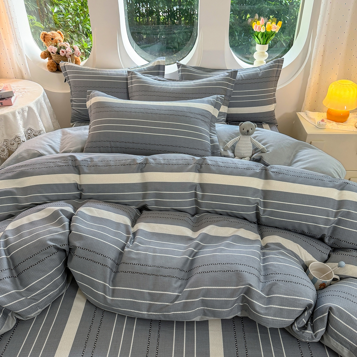 91家纺网 家纺一手货源 找家纺 壹贝家纺 2025新款小清新全棉纯棉印花系列-单被套 芬利