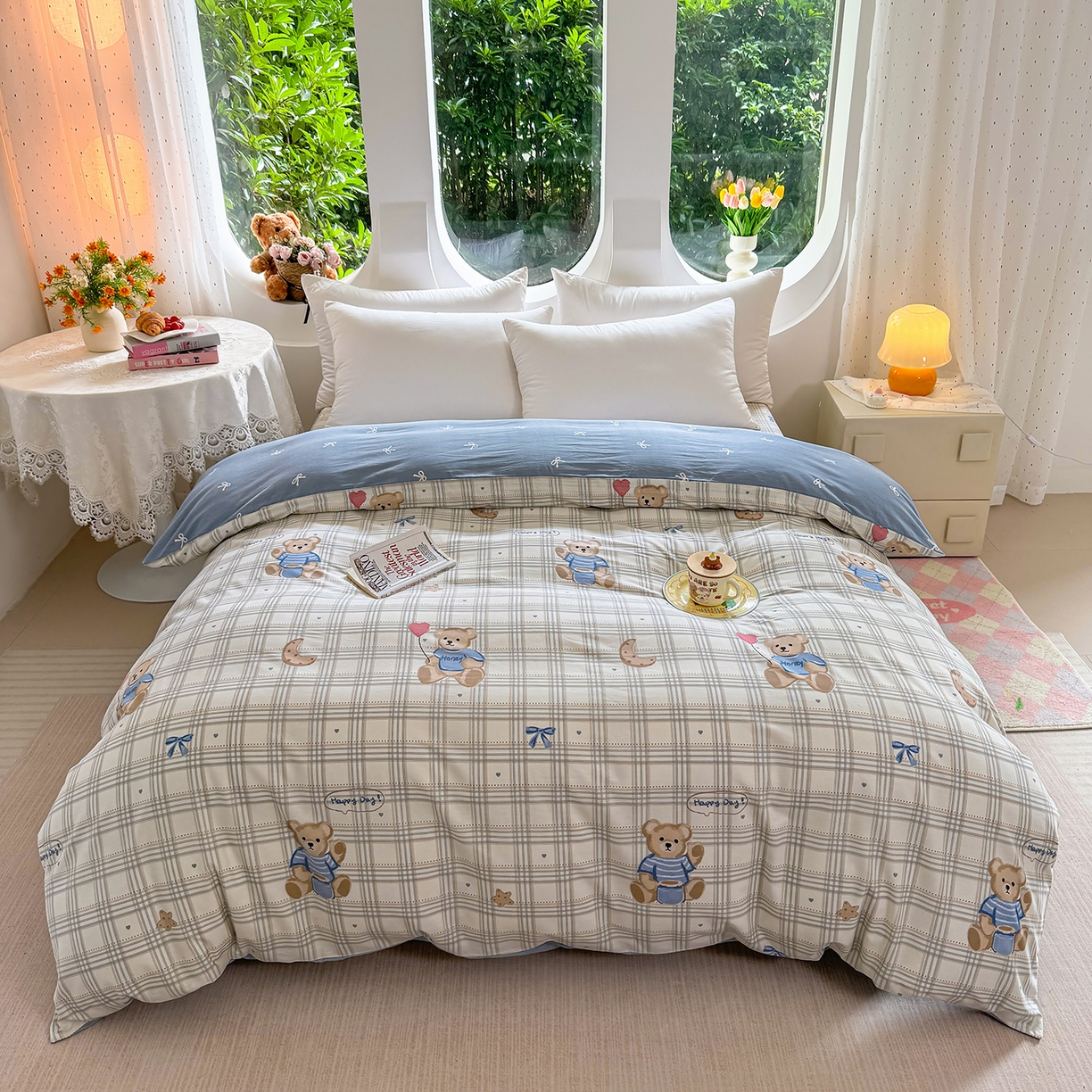 壹贝家纺 2025新款小清新全棉纯棉印花系列-单被套 浮云初梦