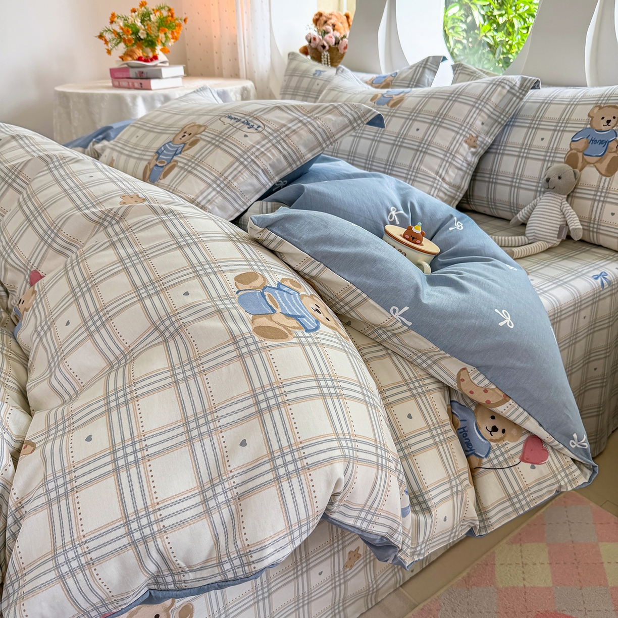 91家纺网 家纺一手货源 找家纺 壹贝家纺 2025新款小清新全棉纯棉印花系列-单被套 浮云初梦