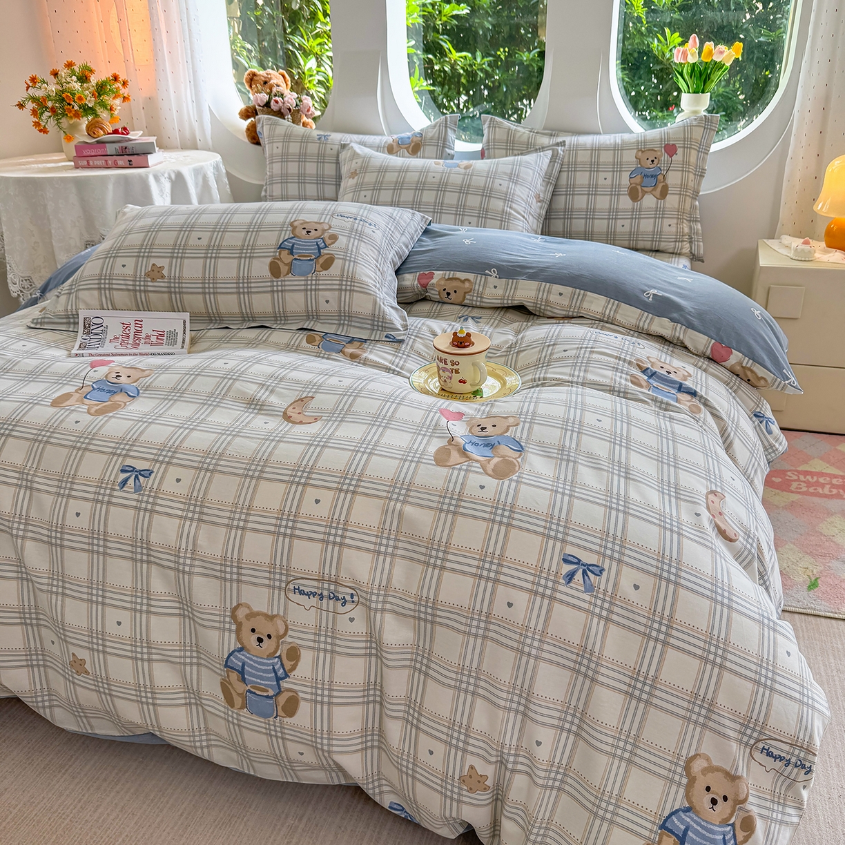 91家纺网 家纺一手货源 找家纺 壹贝家纺 2025新款小清新全棉纯棉印花系列-单被套 浮云初梦