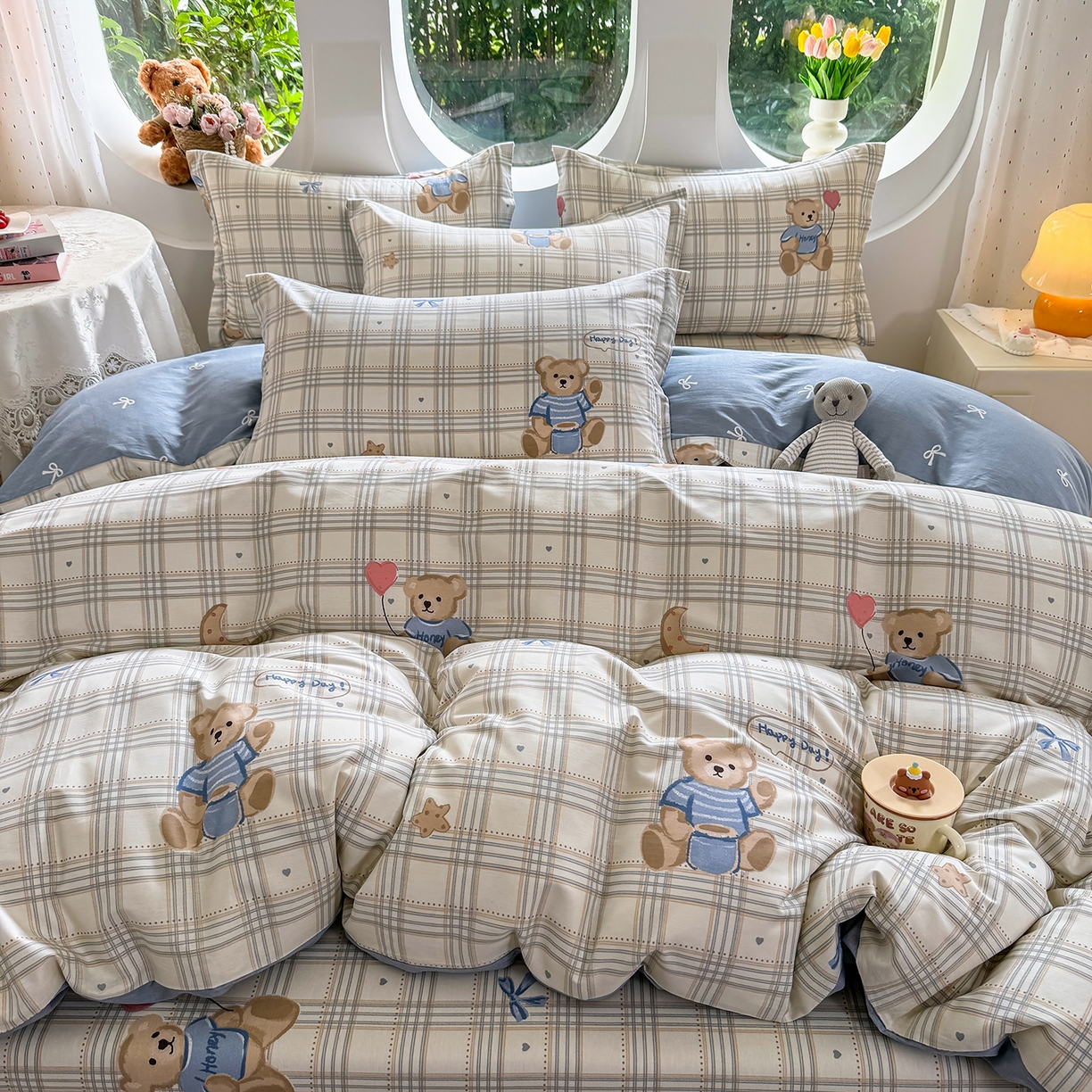 91家纺网 家纺一手货源 找家纺 壹贝家纺 2025新款小清新全棉纯棉印花系列-单被套 浮云初梦