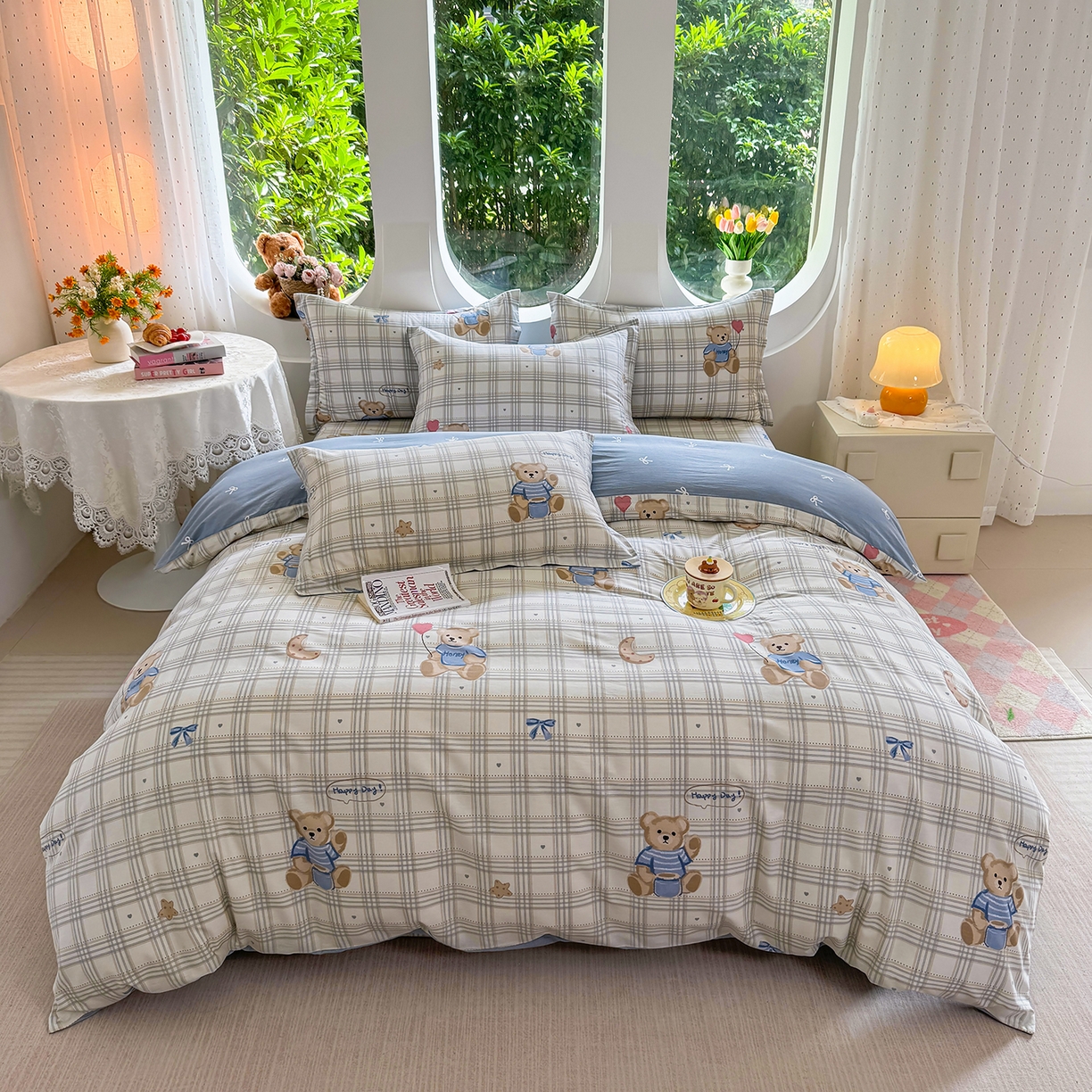 91家纺网 家纺一手货源 找家纺 壹贝家纺 2025新款小清新全棉纯棉印花系列-单被套 浮云初梦