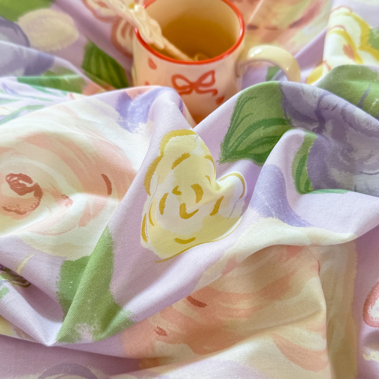 91家纺网 家纺一手货源 找家纺 壹贝家纺 2025新款小清新全棉纯棉印花系列-单被套 国色天香