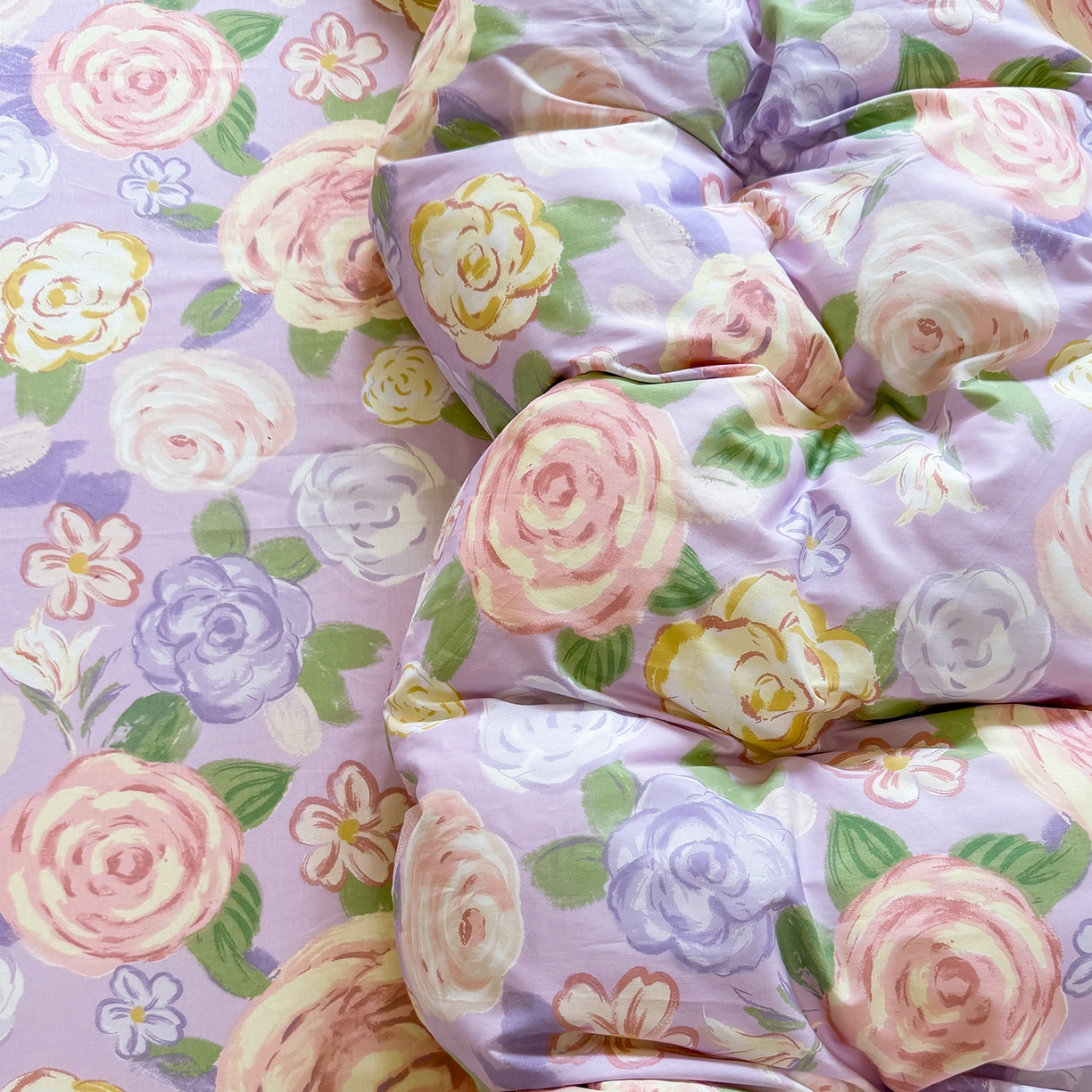 91家纺网 家纺一手货源 找家纺 壹贝家纺 2025新款小清新全棉纯棉印花系列-单被套 国色天香