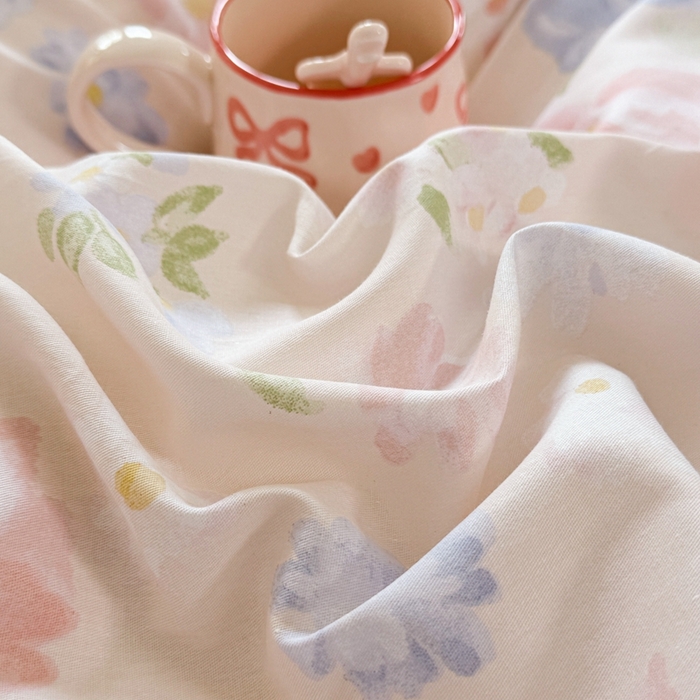 91家纺网 家纺一手货源 找家纺 壹贝家纺 2025新款小清新全棉纯棉印花系列-单被套 浣溪沙