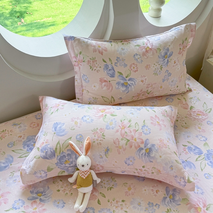 91家纺网 家纺一手货源 找家纺 壹贝家纺 2025新款小清新全棉纯棉印花系列-单被套 浣溪沙