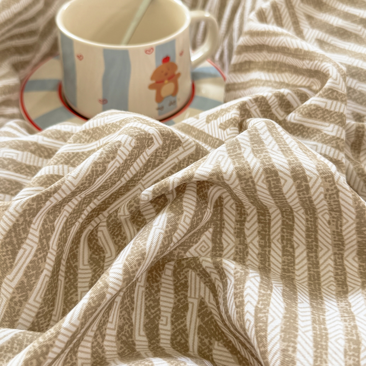 91家纺网 家纺一手货源 找家纺 壹贝家纺 2025新款小清新全棉纯棉印花系列-单被套 卢卡斯