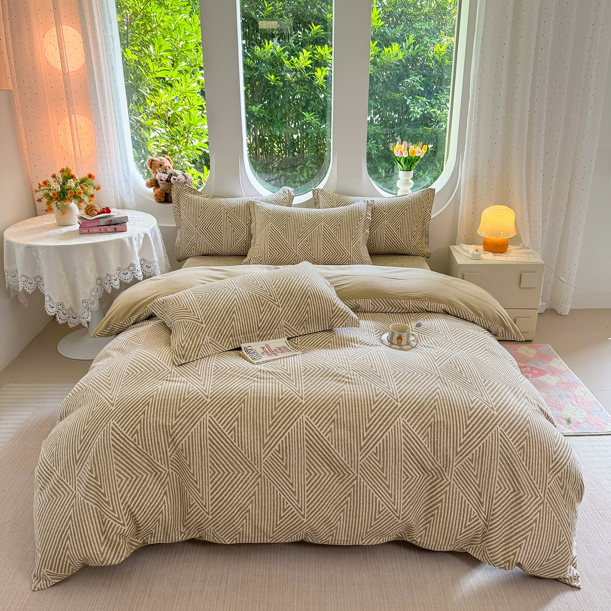 91家纺网 家纺一手货源 找家纺 壹贝家纺 2025新款小清新全棉纯棉印花系列-单被套 卢卡斯