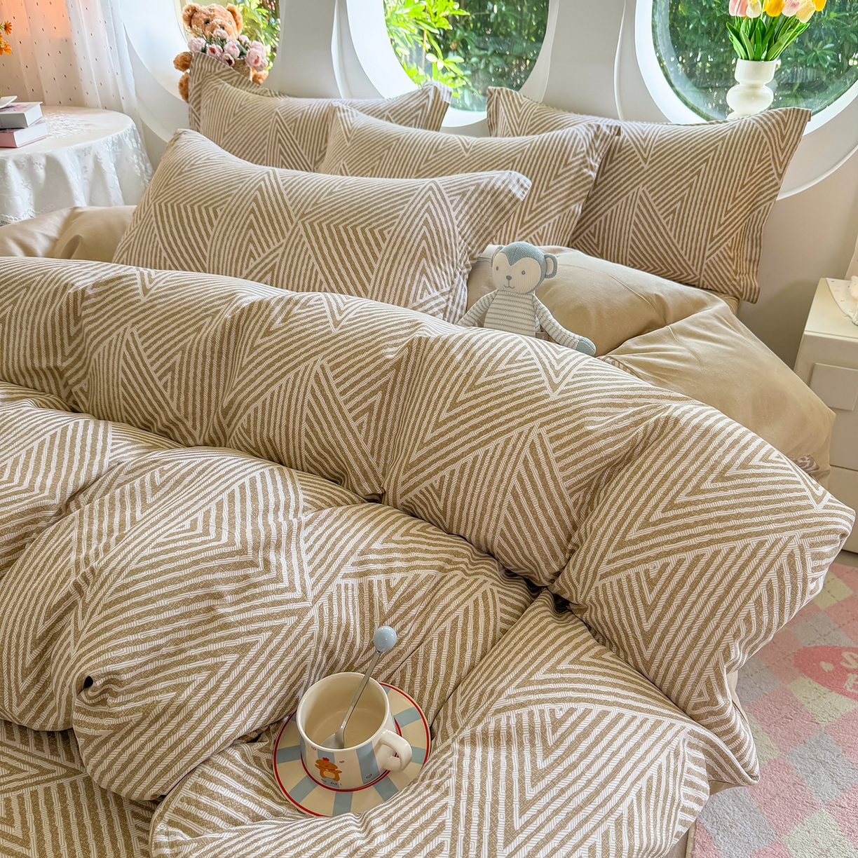 91家纺网 家纺一手货源 找家纺 壹贝家纺 2025新款小清新全棉纯棉印花系列-单被套 卢卡斯