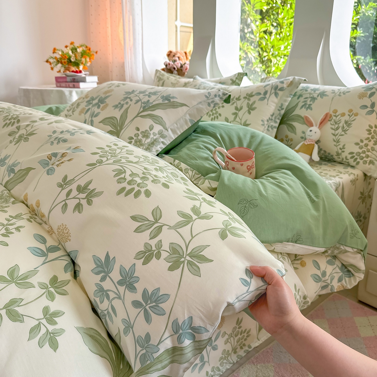 91家纺网 家纺一手货源 找家纺 壹贝家纺 2025新款小清新全棉纯棉印花系列-单被套 绿野仙踪