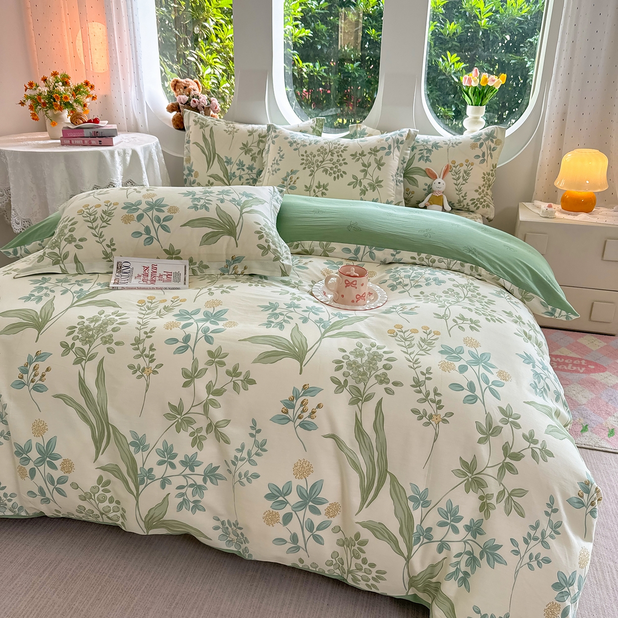 91家纺网 家纺一手货源 找家纺 壹贝家纺 2025新款小清新全棉纯棉印花系列-单被套 绿野仙踪