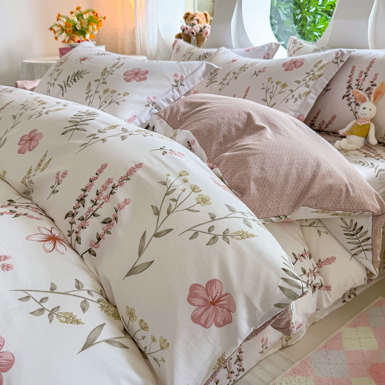 91家纺网 家纺一手货源 找家纺 壹贝家纺 2025新款小清新全棉纯棉印花系列-单被套 陌上花开