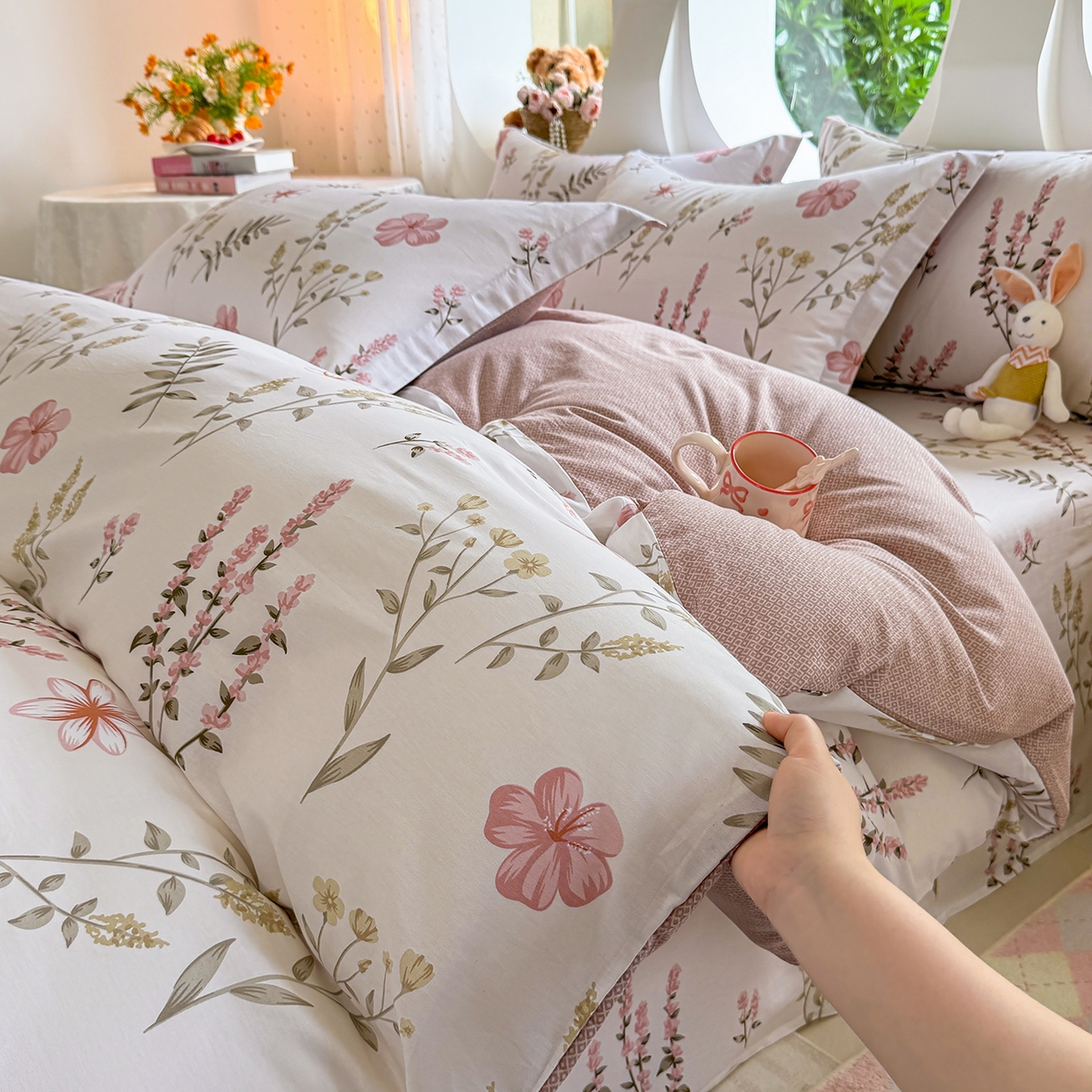 91家纺网 家纺一手货源 找家纺 壹贝家纺 2025新款小清新全棉纯棉印花系列-单被套 陌上花开
