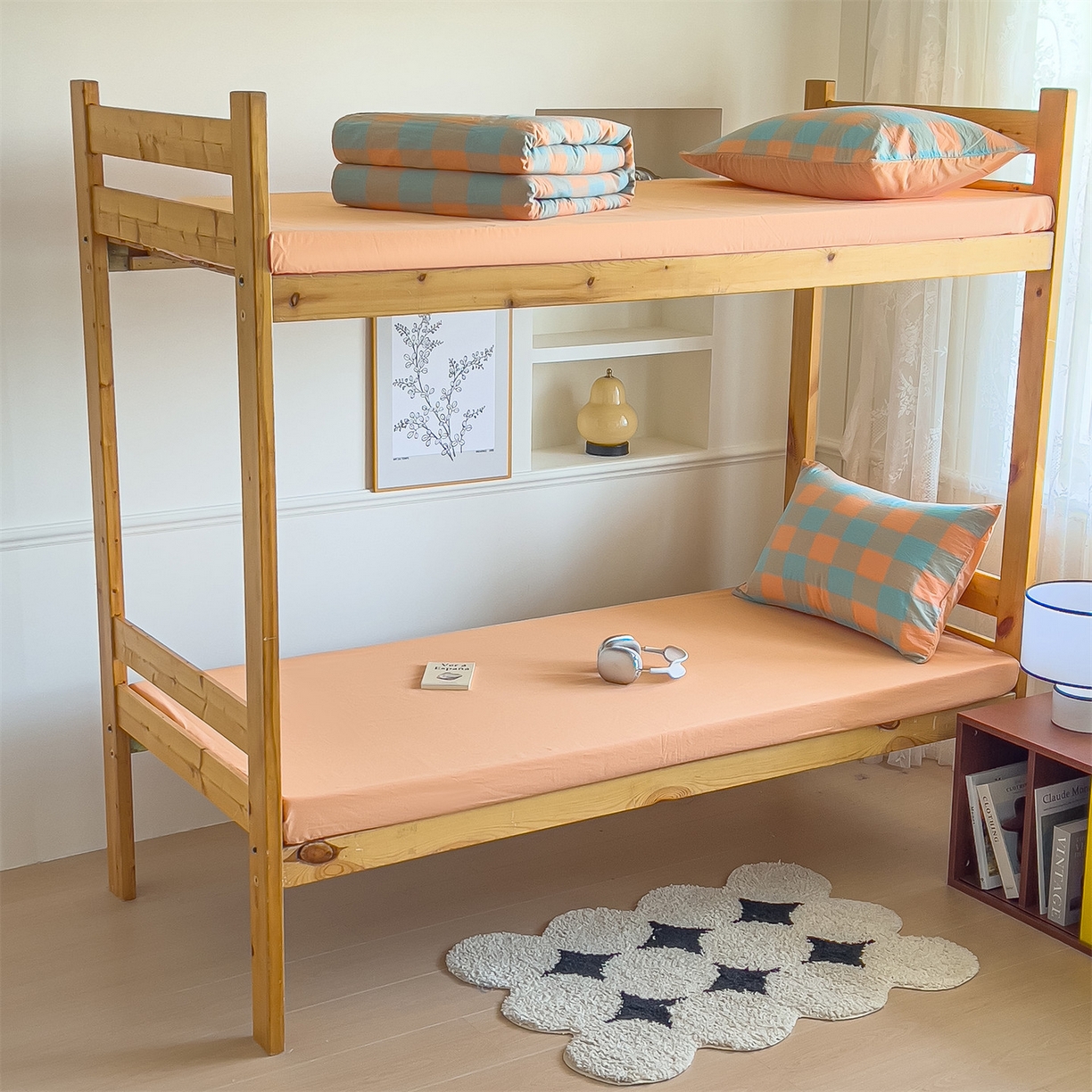 91家纺网 家纺一手货源 找家纺 恬思语家纺 2025新款全棉纯棉水洗棉学生宿舍上下铺三件套四件套单被套单品 梵芙桔