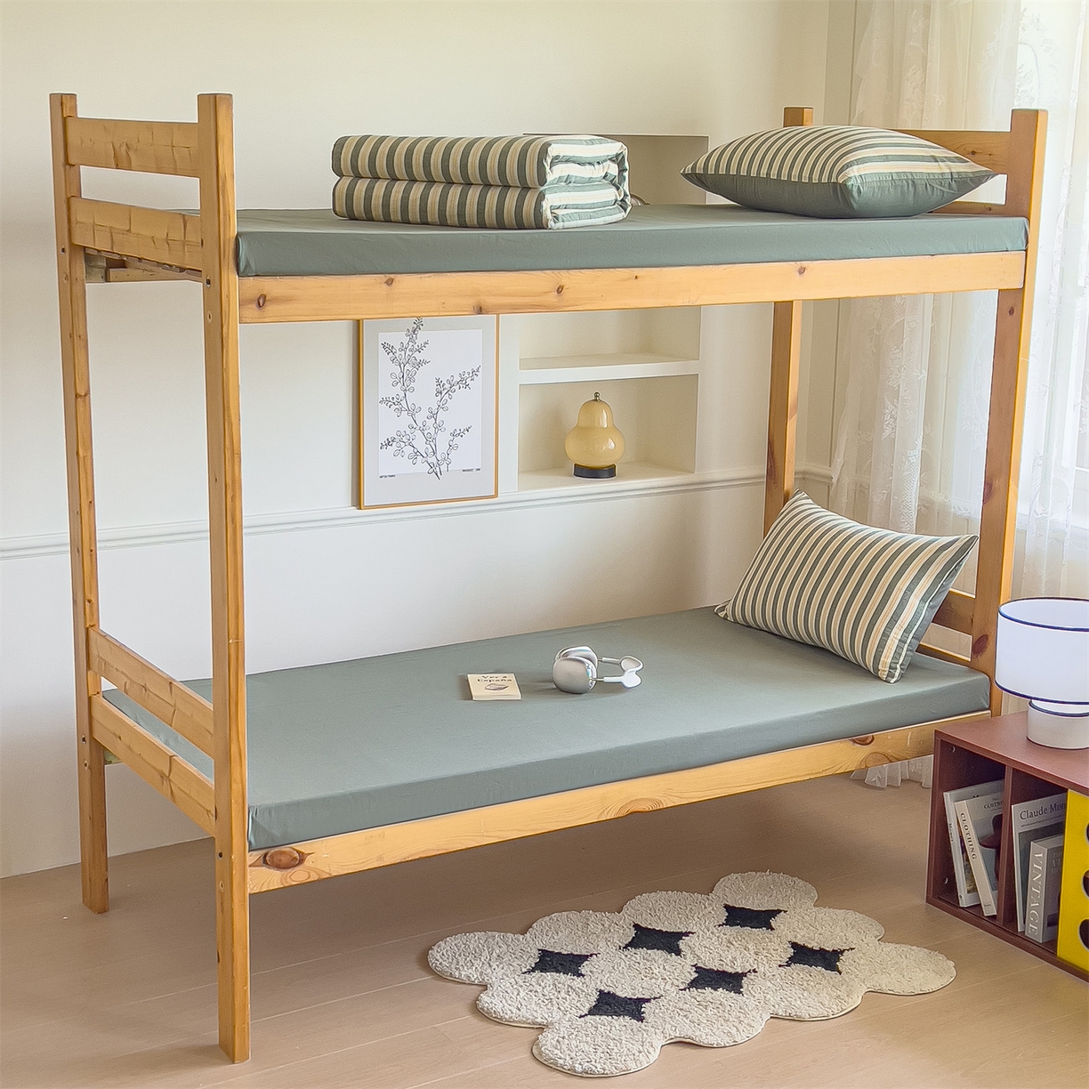 91家纺网 家纺一手货源 找家纺 恬思语家纺 2025新款全棉纯棉水洗棉学生宿舍上下铺三件套四件套单被套单品 梦想家